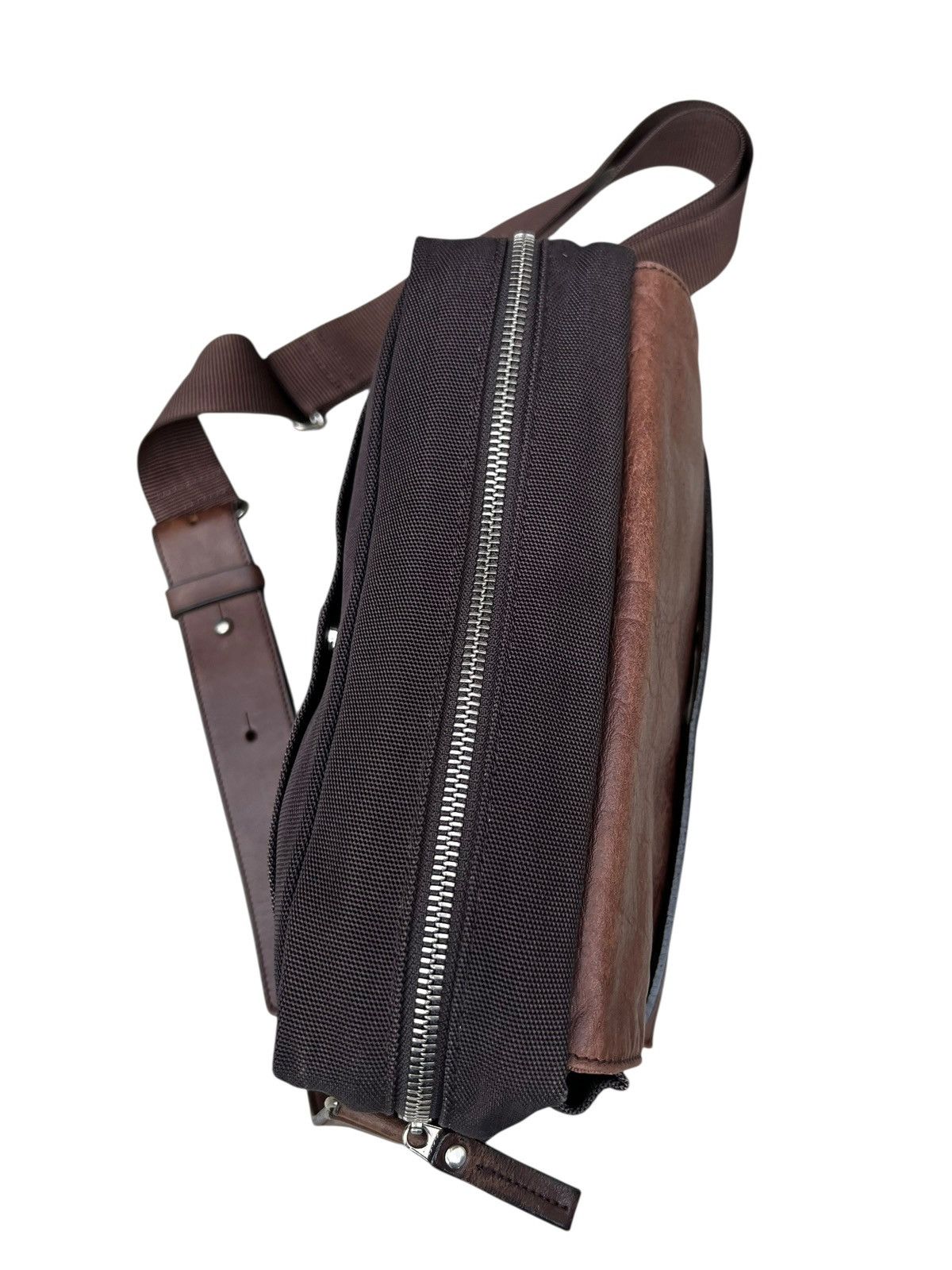 Yohji Yamamoto 2000s Yohji Yamamoto Y’saccs Hybrid Leather Sling Bag Size ONE SIZE - 13 Thumbnail