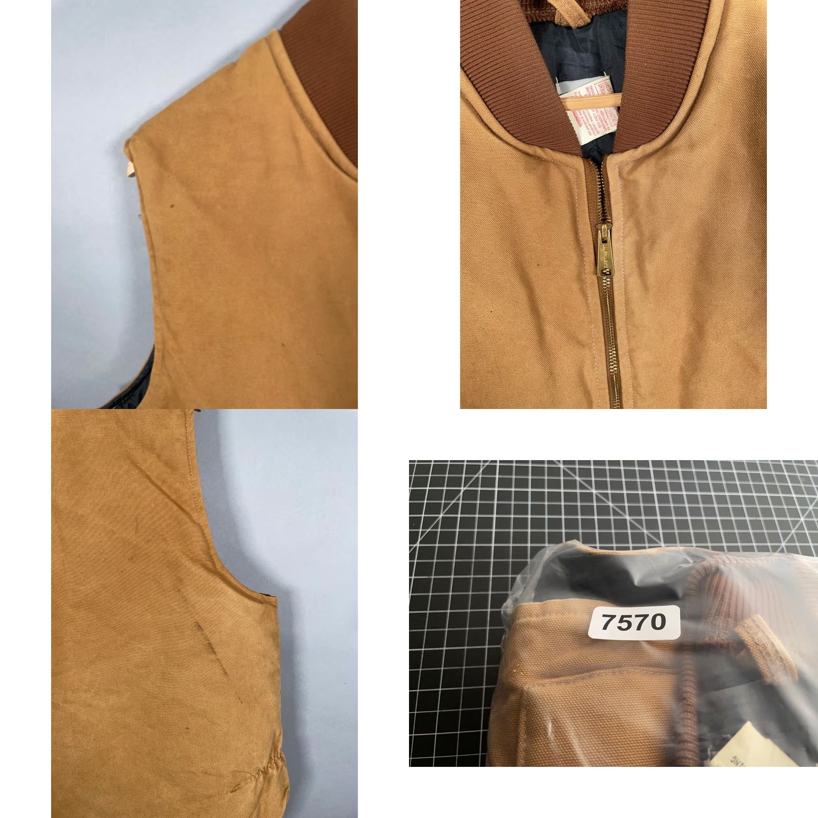 Carhartt VINTAGE Carhartt Vest Quilted Nylon Lined Zip Up Canvas 90s USA Made XL Brown Mens Vest Size US XL / EU 56 / 4 - 9 Thumbnail