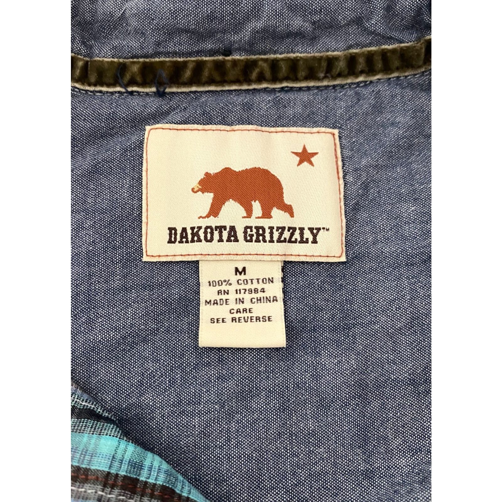 Vintage Dakota Grizzly Shirt Mens M Green Blue Plaid Pearl Snap Casual Western Cowboy Shirt Size US M / EU 48-50 / 2 - 5 Thumbnail