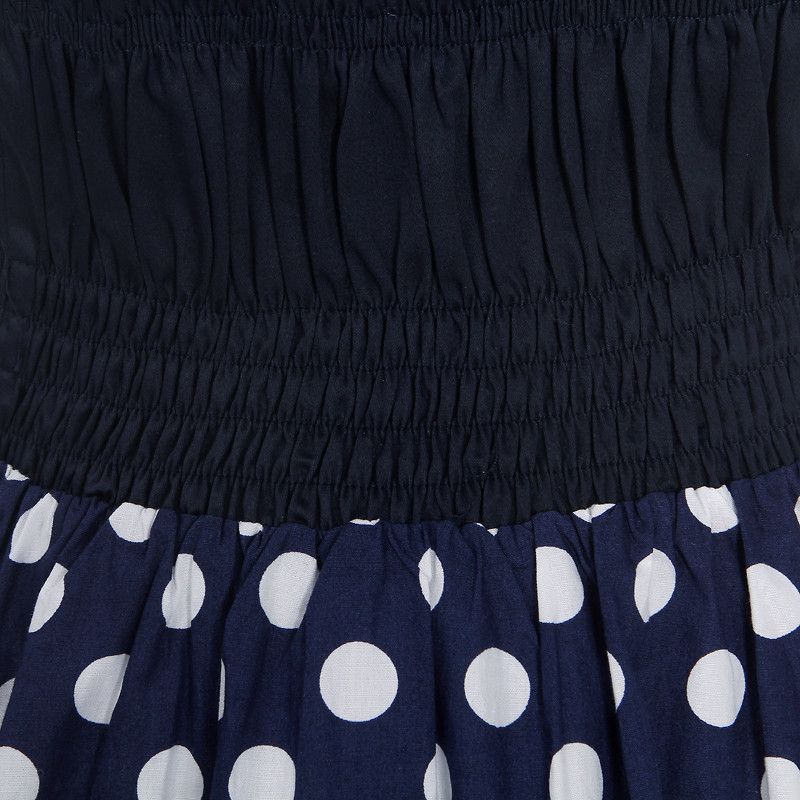 Other Dark Blue Patchwork Polka Dot Plus Size Women Dress Size L / US 10 / IT 46 - 8 Thumbnail