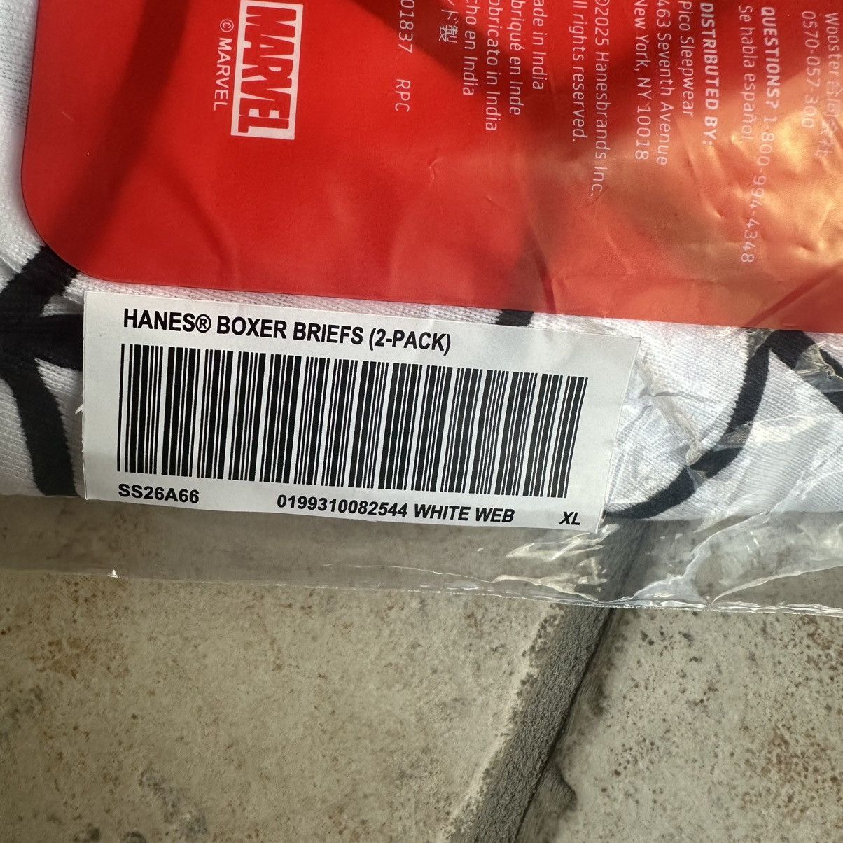 Supreme Size XL Supreme Hanes Spider-Man Boxer Briefs (2 Pack) White Size 36 - 3 Thumbnail