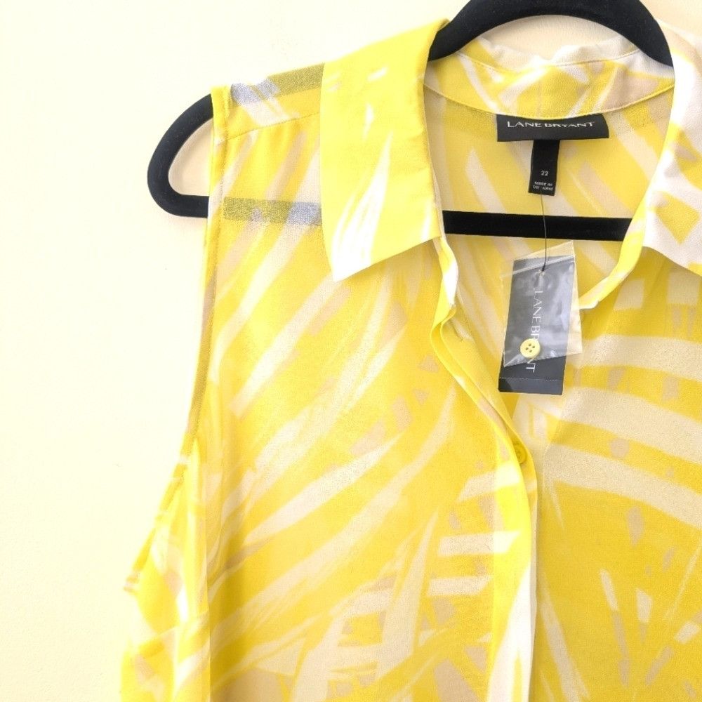 Other NEW Lane Bryant Yellow Button Down Shirt size 22 Size 3XL / US 20-22 - 4 Thumbnail