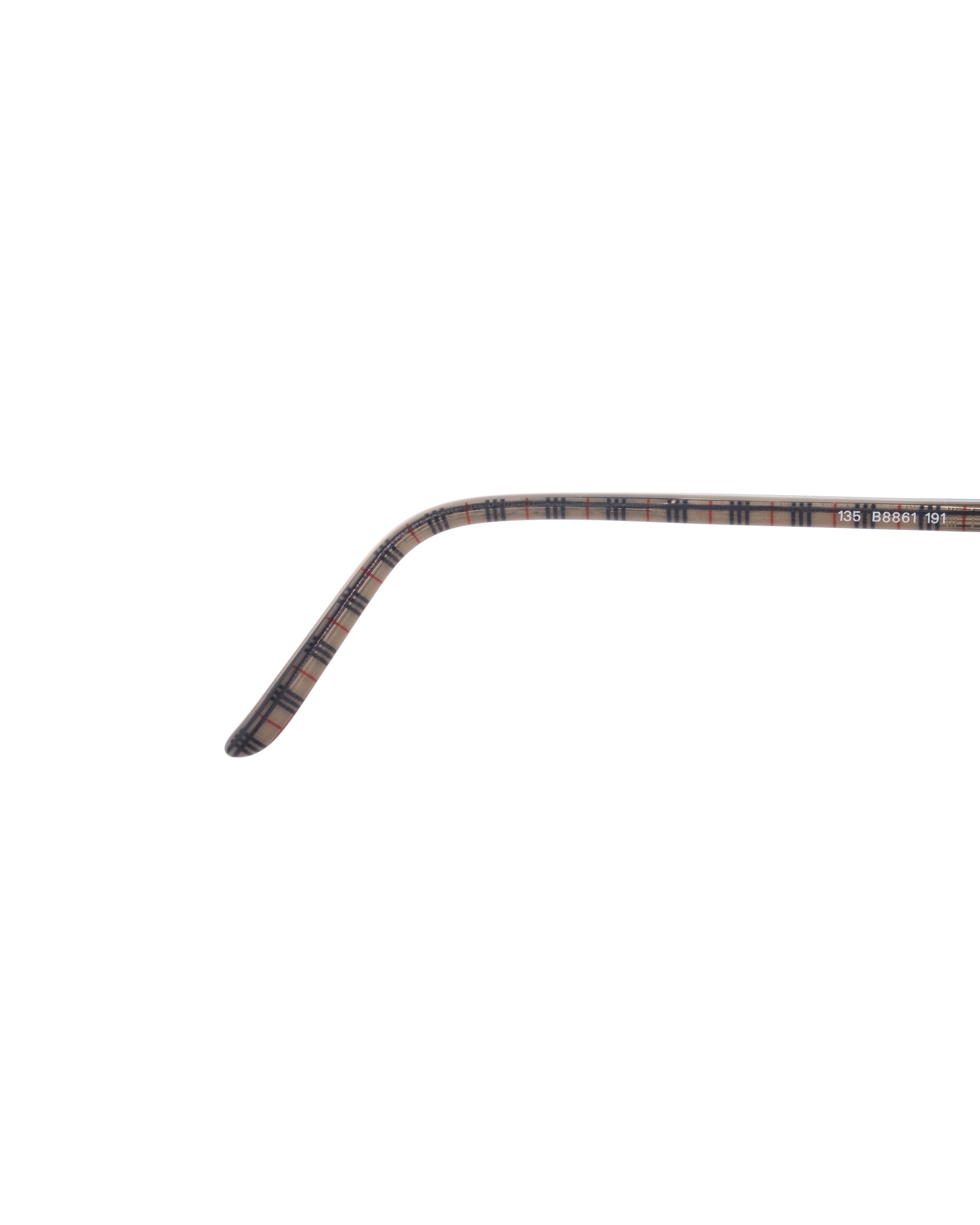 Burberry Burberry 90s Dark Violet Oval Checked Glasses Size ONE SIZE - 3 Thumbnail