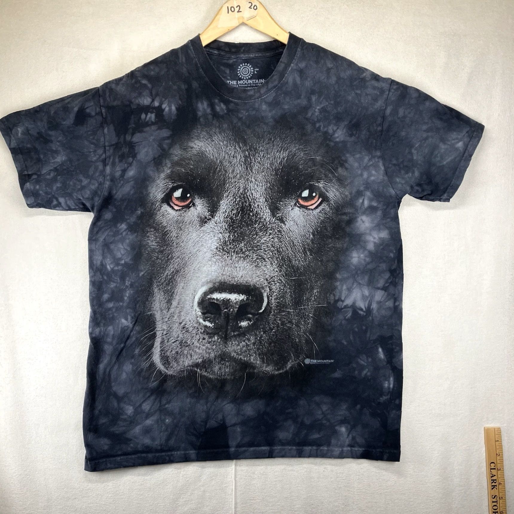 The Mountain The Mountain T Shirt Mens Large Big Face Dog Labrador Black Gray Tie Dye Shirt Regular Short Sleeve Crew Neck Tie Dye Size US L / EU 52-54 / 3 - 2 Thumbnail