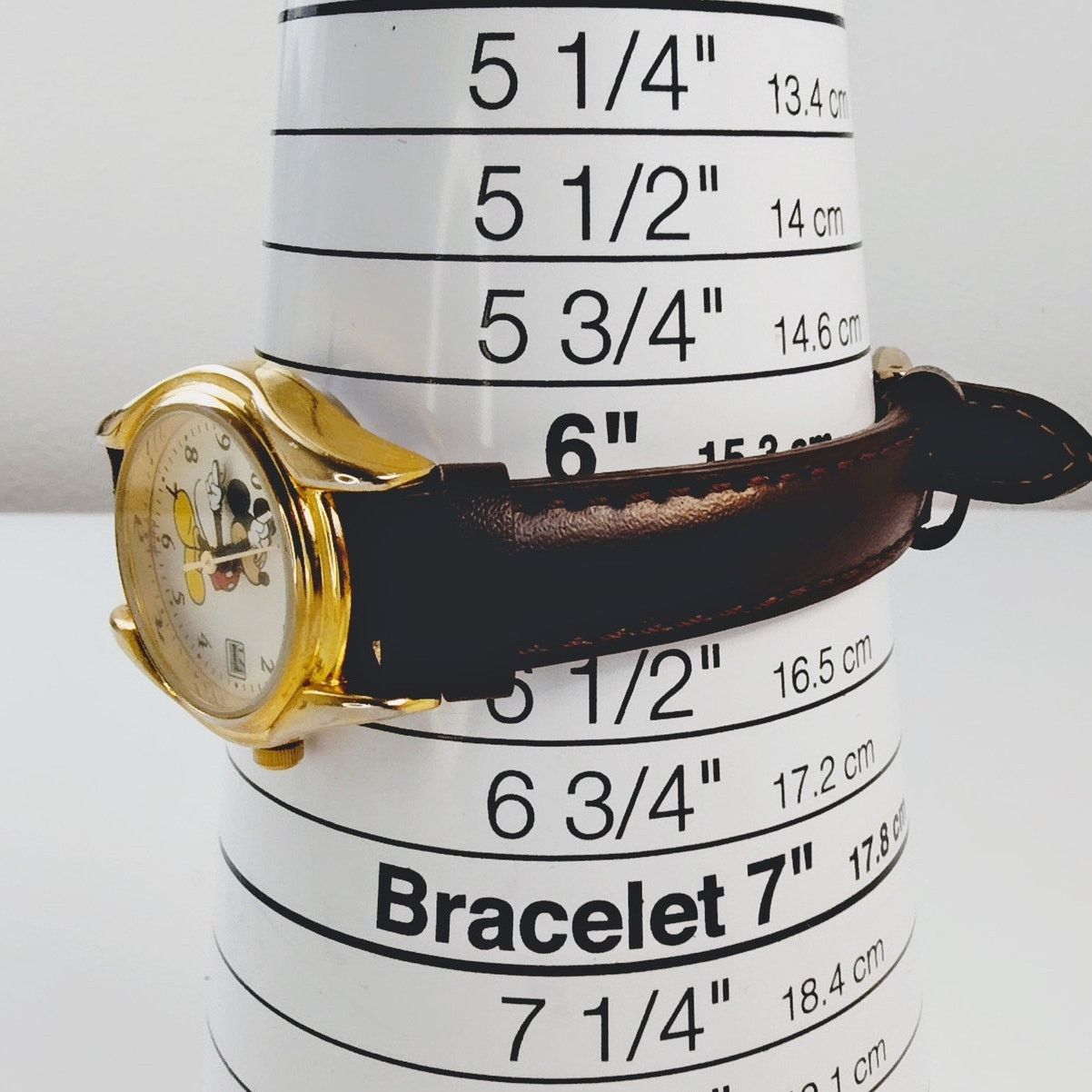 Disney Disney Mickey Mouse Gold Toned Watch Ladies Brown Leather Size ONE SIZE - 10 Thumbnail