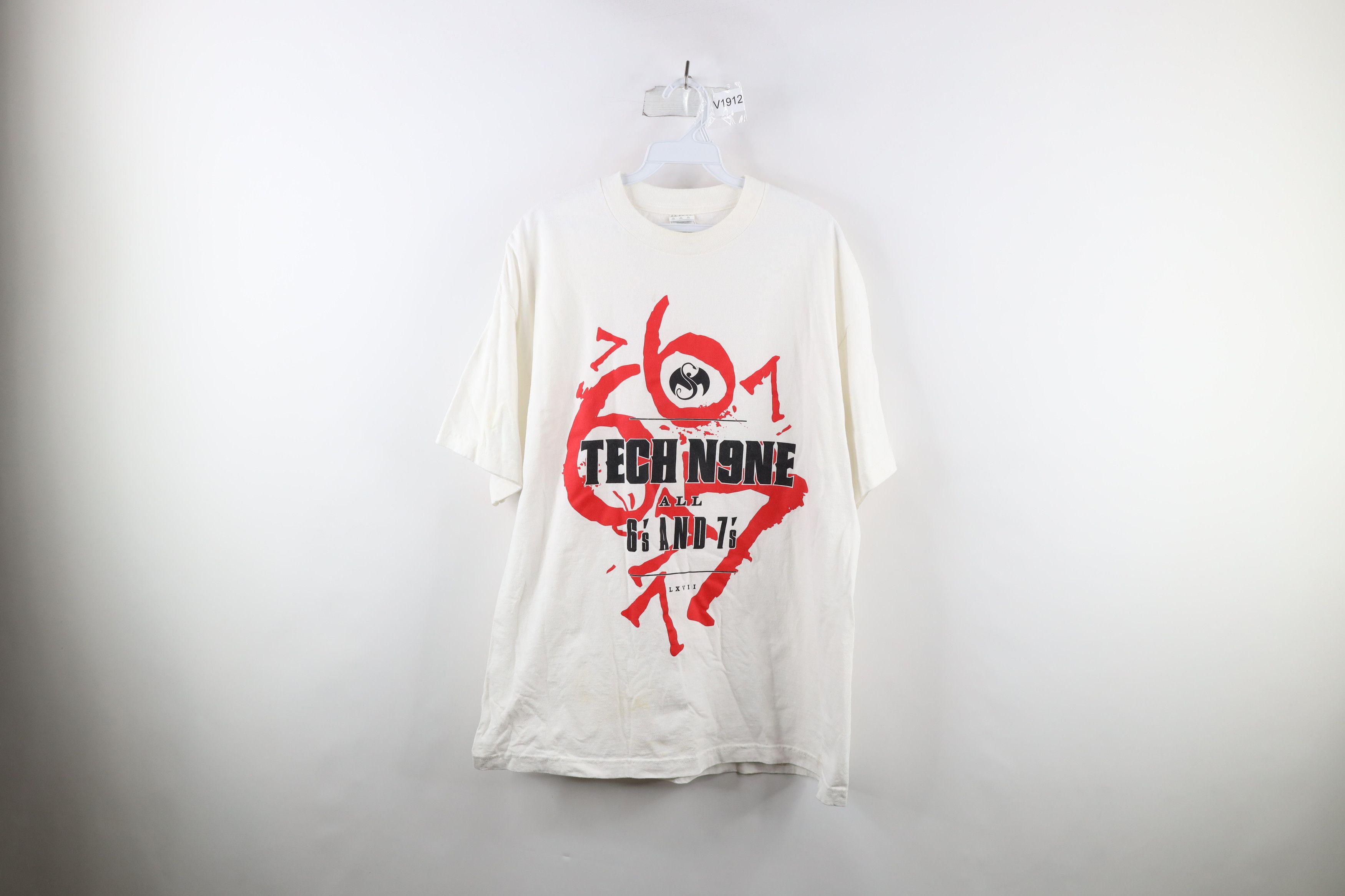 image of Vintage Streetwear Tech Nine All 6S And 7S Rap Tee T-Shirt in White, Men's (Size XL)