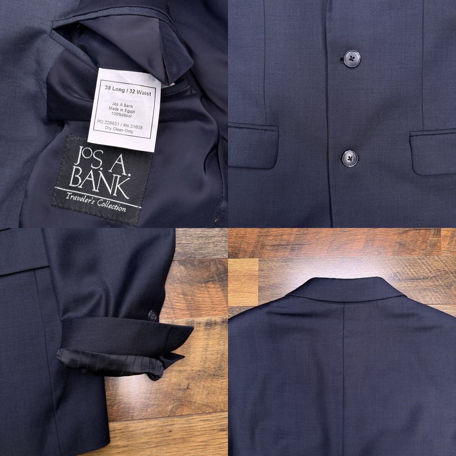 Jos. A. Bank Jos A Bank Travelers Collection Suit Jacket 38 Long Wool Blazer Size 38R - 8 Thumbnail