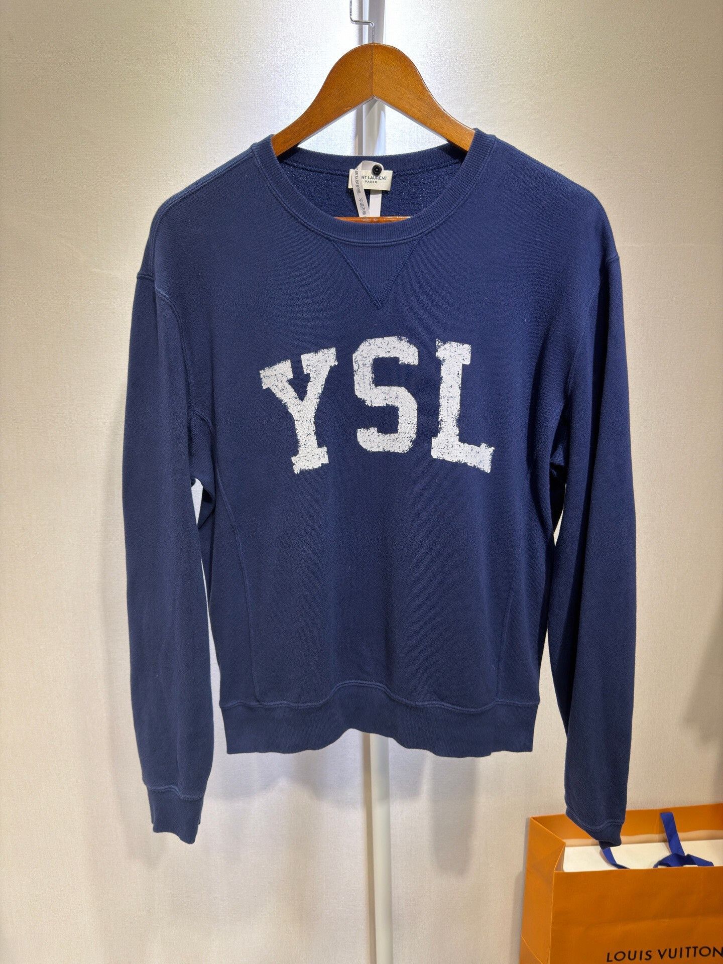 Saint Laurent Paris Saint Laurent Blue Printed Sweatshirt Size M Size US M / EU 48-50 / 2 - 1 Thumbnail