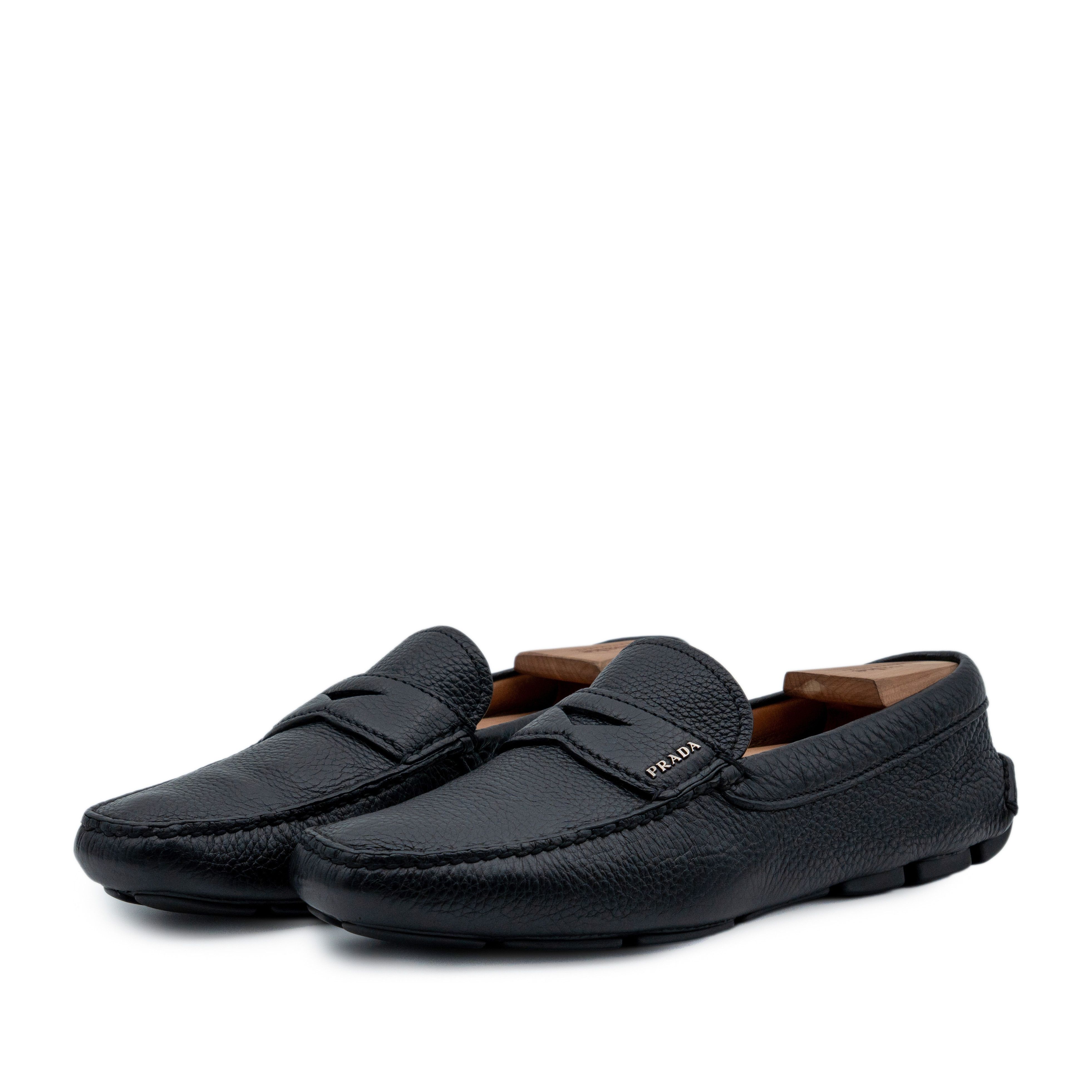 Prada Prada Off White Grained Leather Driving Loafers | Grailed display picture 3