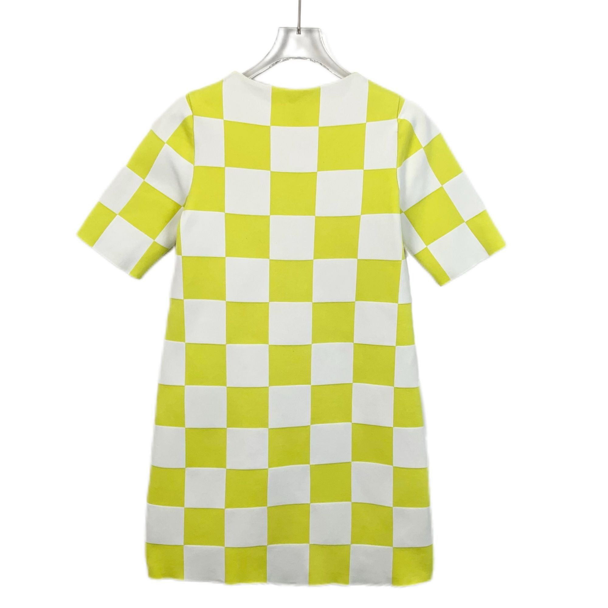 Louis Vuitton Louis Vuitton XS Yellow & White Checkered Short-Sleeve Dress Size XS / US 0-2 / IT 36-38 - 2 Thumbnail