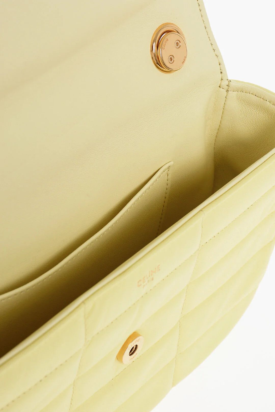 Celine og1mm0326 Size: OS / Quilted Leather Shoulder Bag in Yellow Size ONE SIZE - 5 Thumbnail