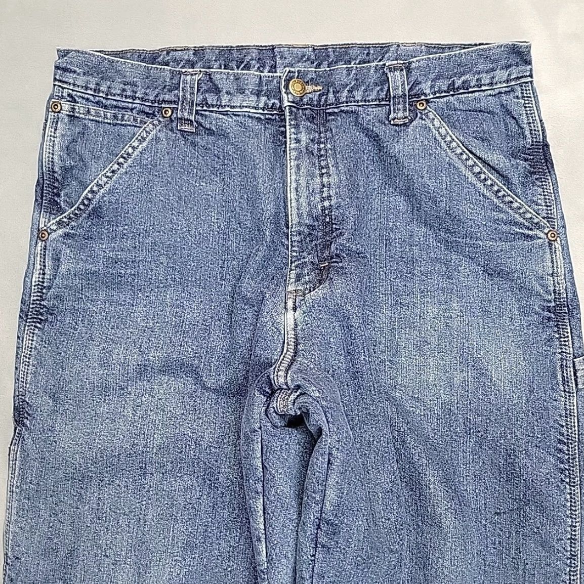 Wrangler Wrangler Jeans Men 34x34 (34x30) Blue Denim Lined Baggy Carpenter Cargo Workwear Size US 34 / EU 50 - 3 Thumbnail