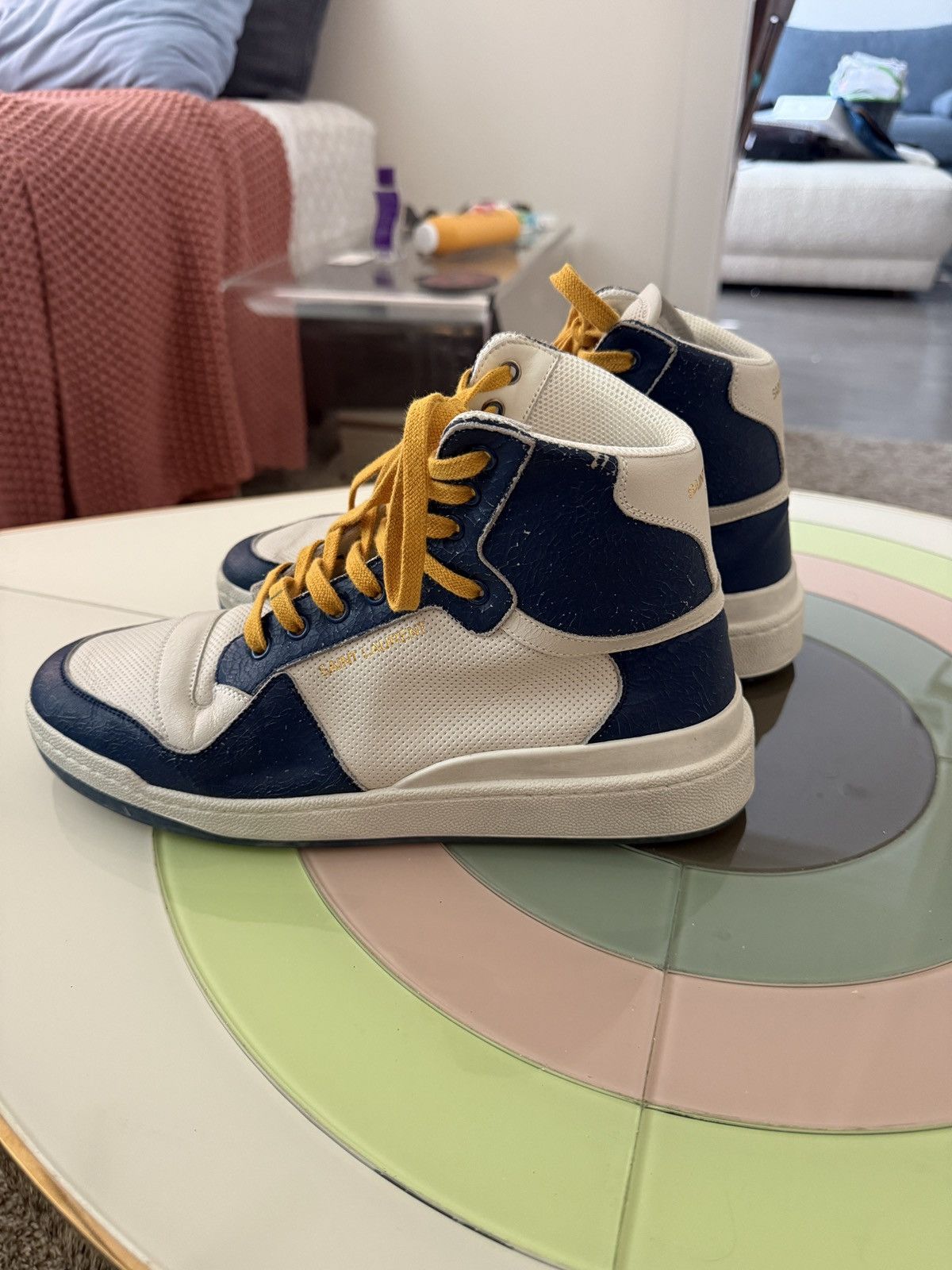 Saint Laurent Paris SL24 Saint Laurent Mid Top Sneakers 610618 Size US 10 / EU 43 - 8 Thumbnail
