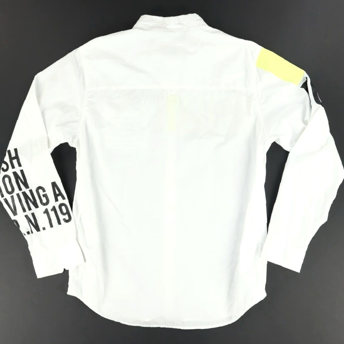 Spell Praish Nation All Over Spell Out Button Down Cotton Solid Shirt White XL Mens Size US XL / EU 56 / 4 - 4 Thumbnail
