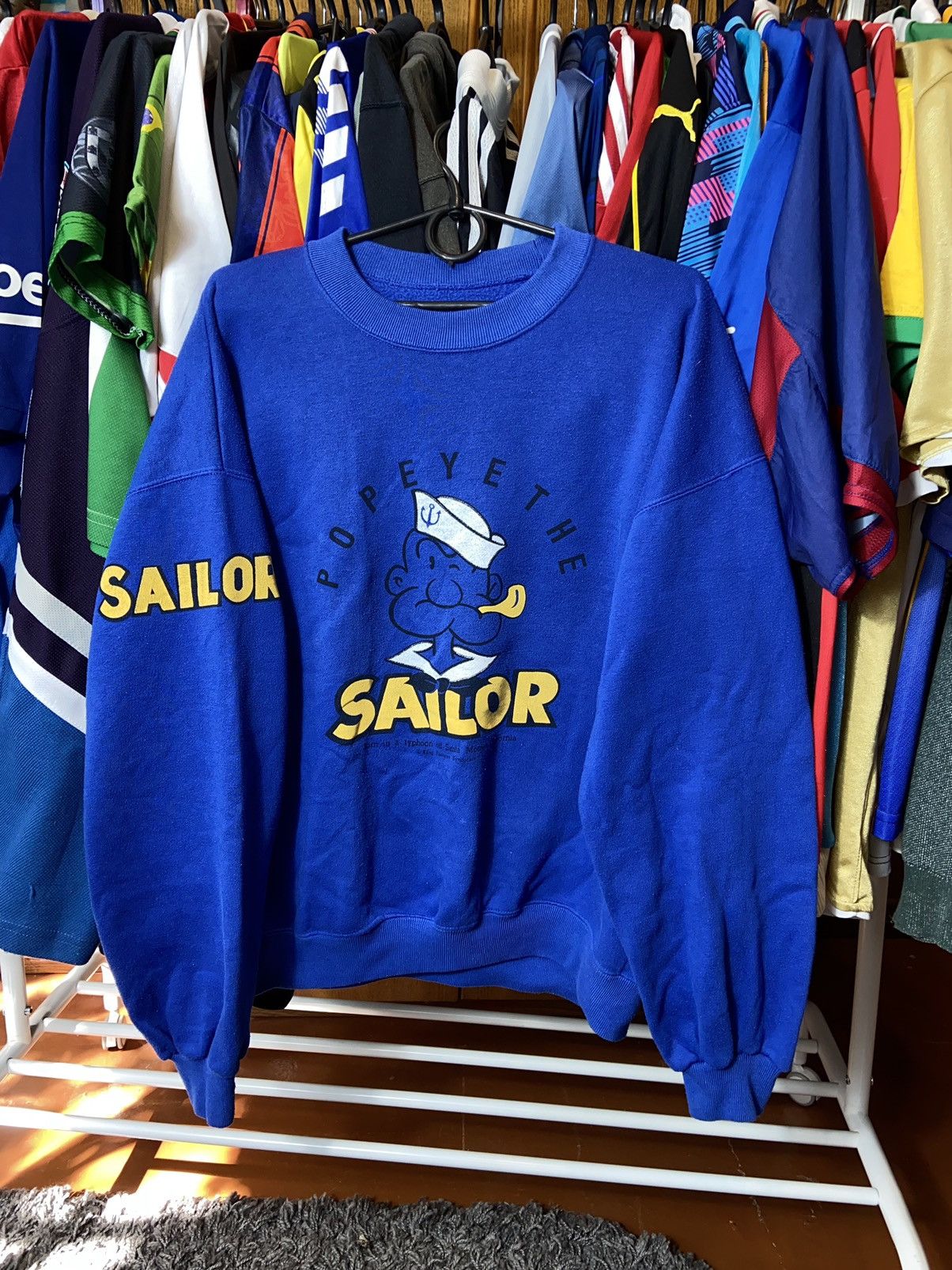 Band Tees × Vintage RARE 90s VINTAGE POPEYE THE SAILOR ADULT GRAPHIC SWEATER Size US M / EU 48-50 / 2 - 1 Thumbnail