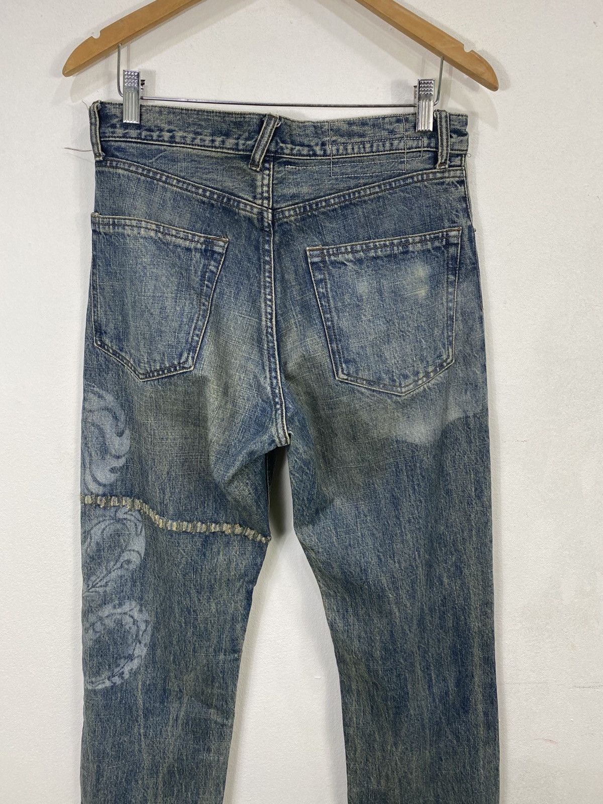 PPFM 💥jp Japanese brand X PPFM dragon distressed style jeans Size US 31 - 19 Thumbnail