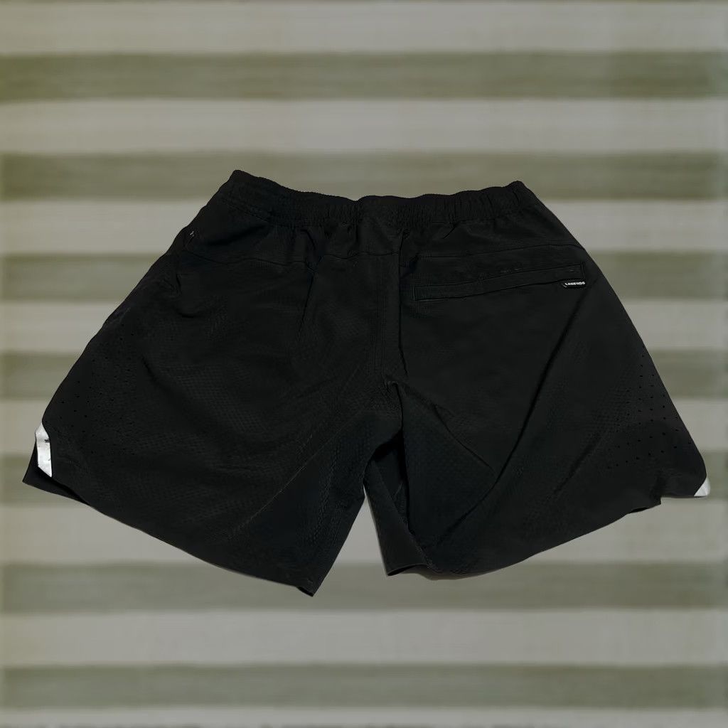 Vintage Legends Men's Shorts S Black Athletic Nylon Blend Drawstring Elastic Waist Pockets 7 Inseam Gym Training Running Size US 29 - 1 Thumbnail