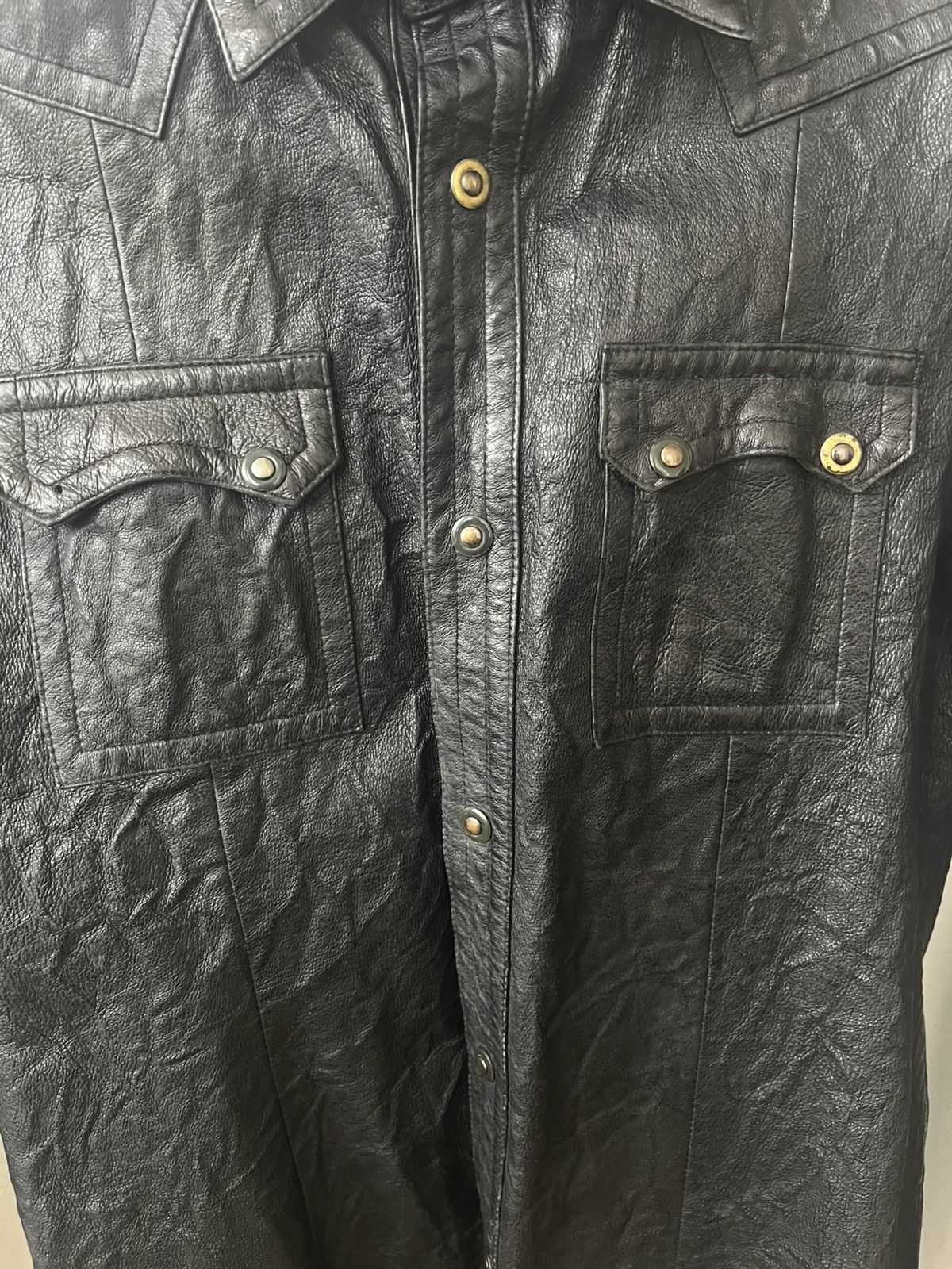Diesel Diesel 100% Leather Shirt Jacket Western Snap Shirt Size US S / EU 44-46 / 1 - 7 Thumbnail