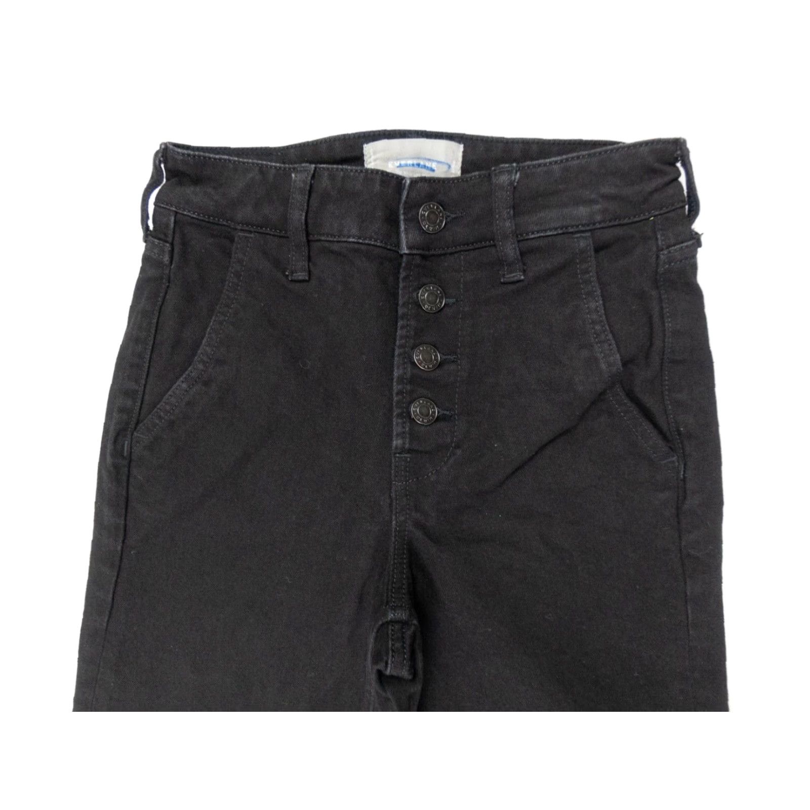 Everlane Everlane Jeans Women The Wide Leg Ankle 25 Black Cotton Denim Button Fly 5-Pocket Mens Womens Boys Girls Size 42" / US 20 - 2 Thumbnail