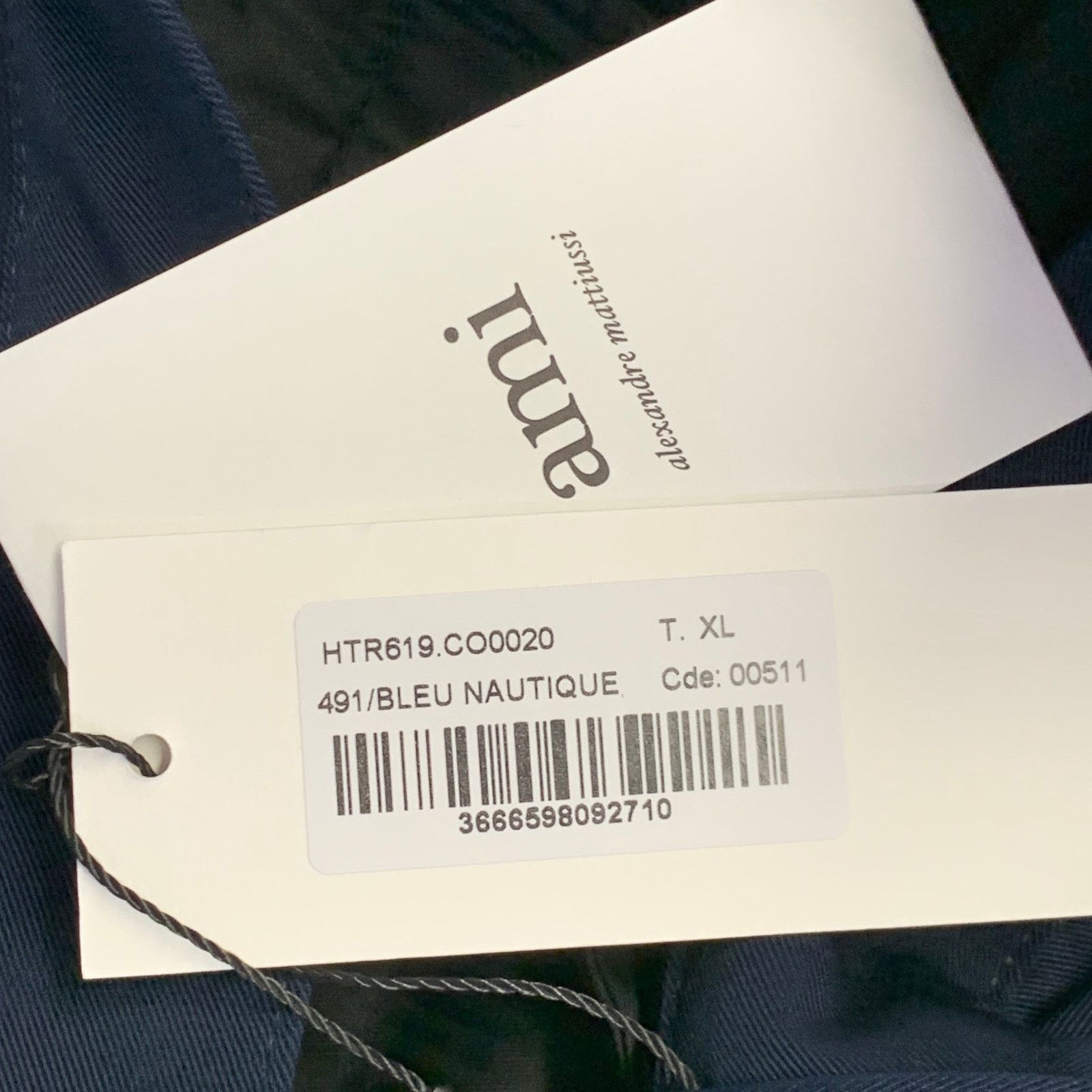 AMI Size XL Navy Twill Cotton Flat Front Casual Pants Size US 36 / EU 52 - 6 Thumbnail
