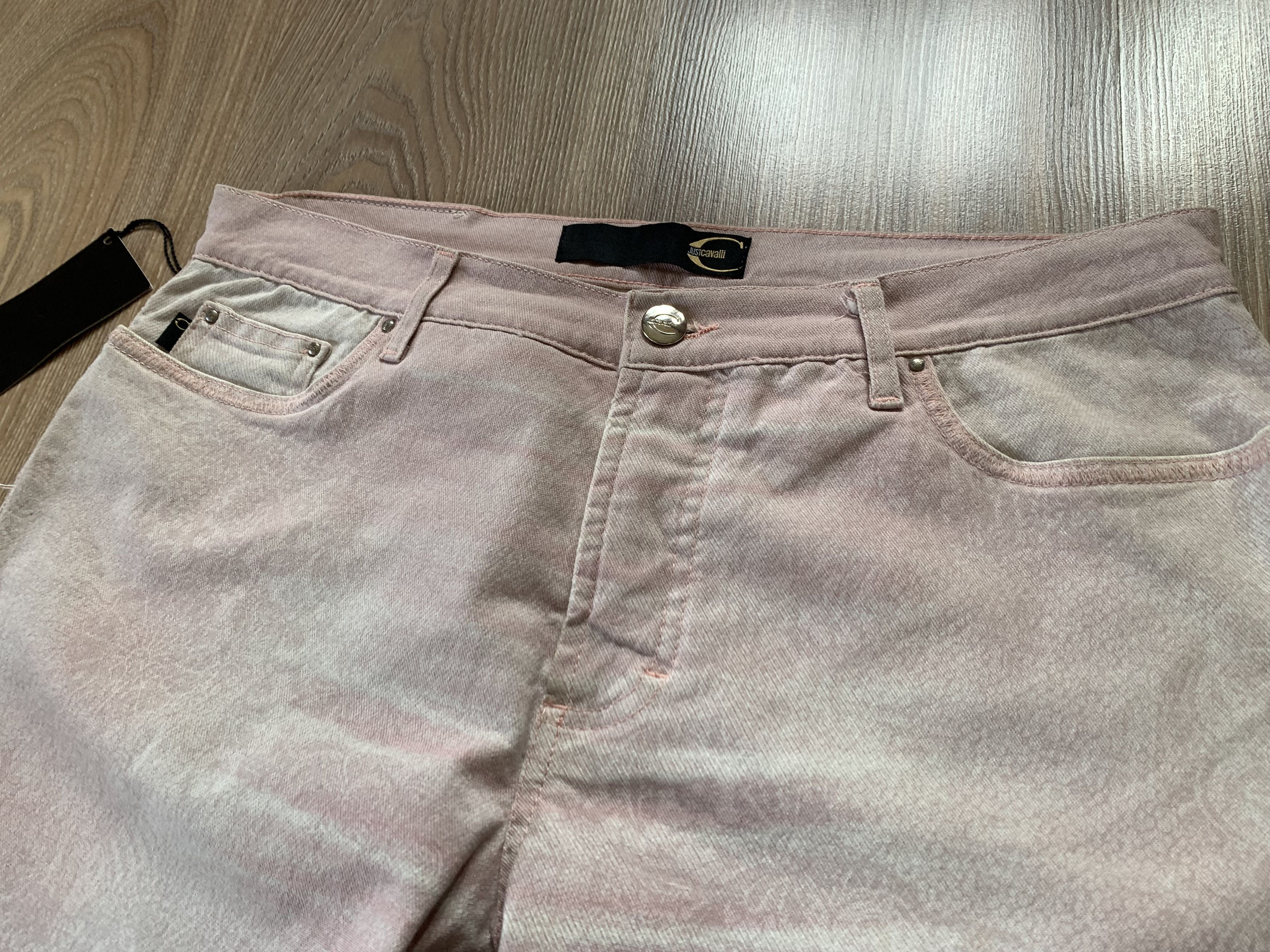 Just Cavalli Rare Just Cavalli Women's Pink Printed Bell Bottom Jeans Size 32" / US 10 / IT 46 - 4 Thumbnail