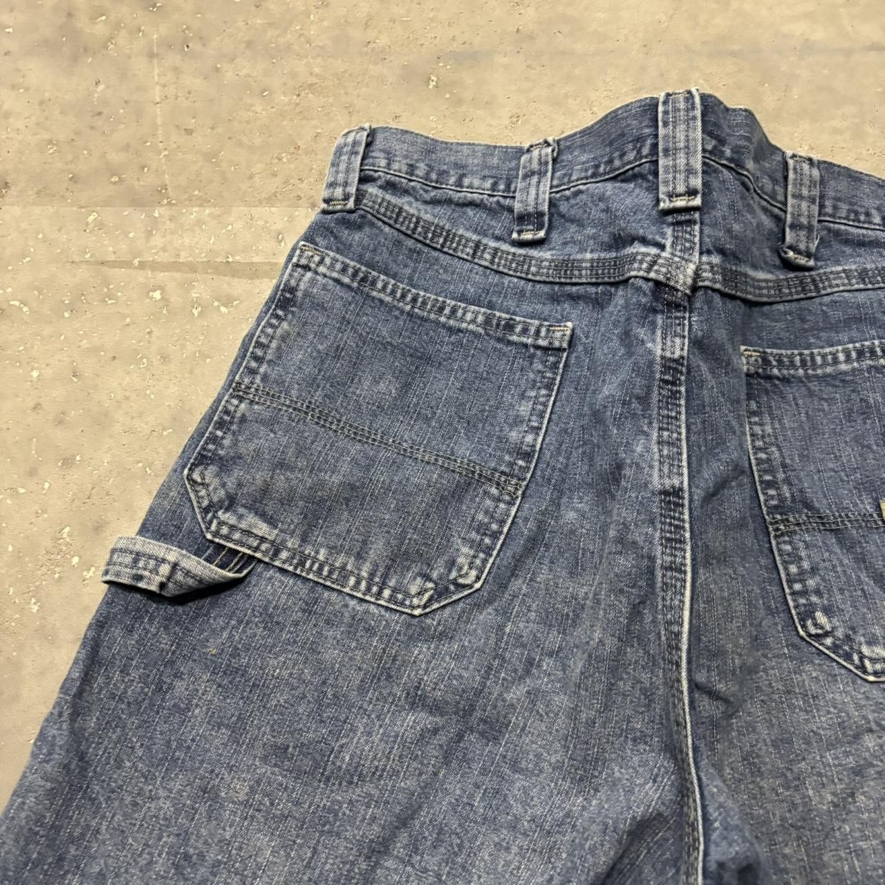 Japanese Brand × Vintage Crazy Vintage Y2K/2000s Baggy Grunge Streetwear Skater Style Carpenter Jean Shorts Jorts! Size US 36 / EU 52 - 4 Thumbnail