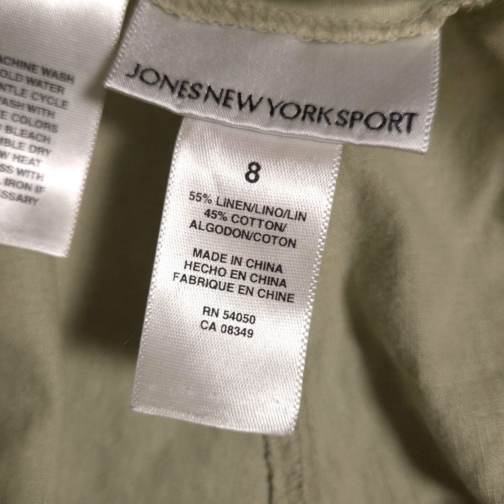 Jones New York Jones New York Sport Pants Womens 8 Beige Linen Cotton Blend Wide Leg Casual Pants Size 30" / US 8 / IT 44 - 4 Thumbnail