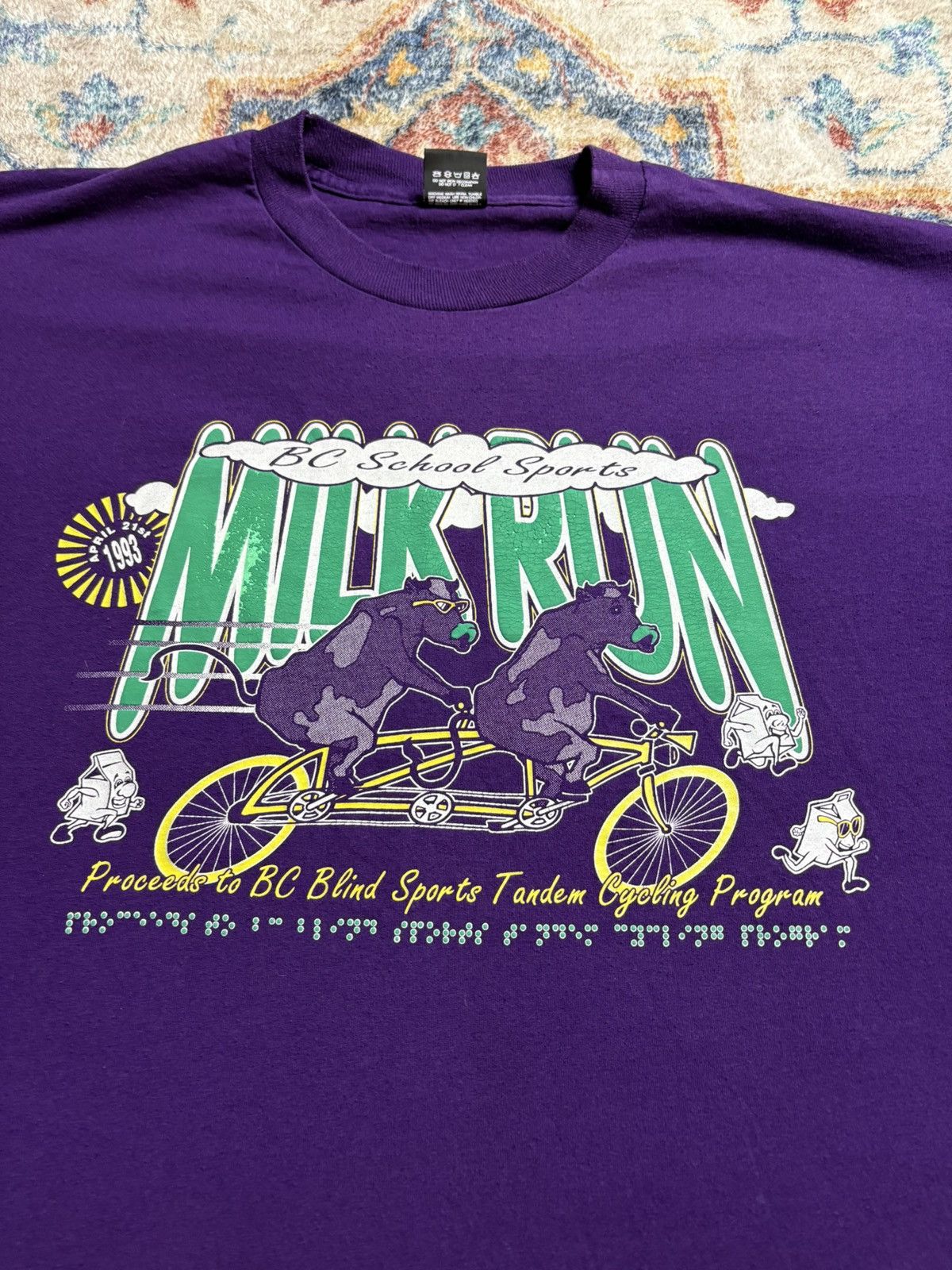 Vintage Vintage BC School Sports Milk Run T-shirt Size XXL Size US XXL / EU 58 / 5 - 4 Thumbnail