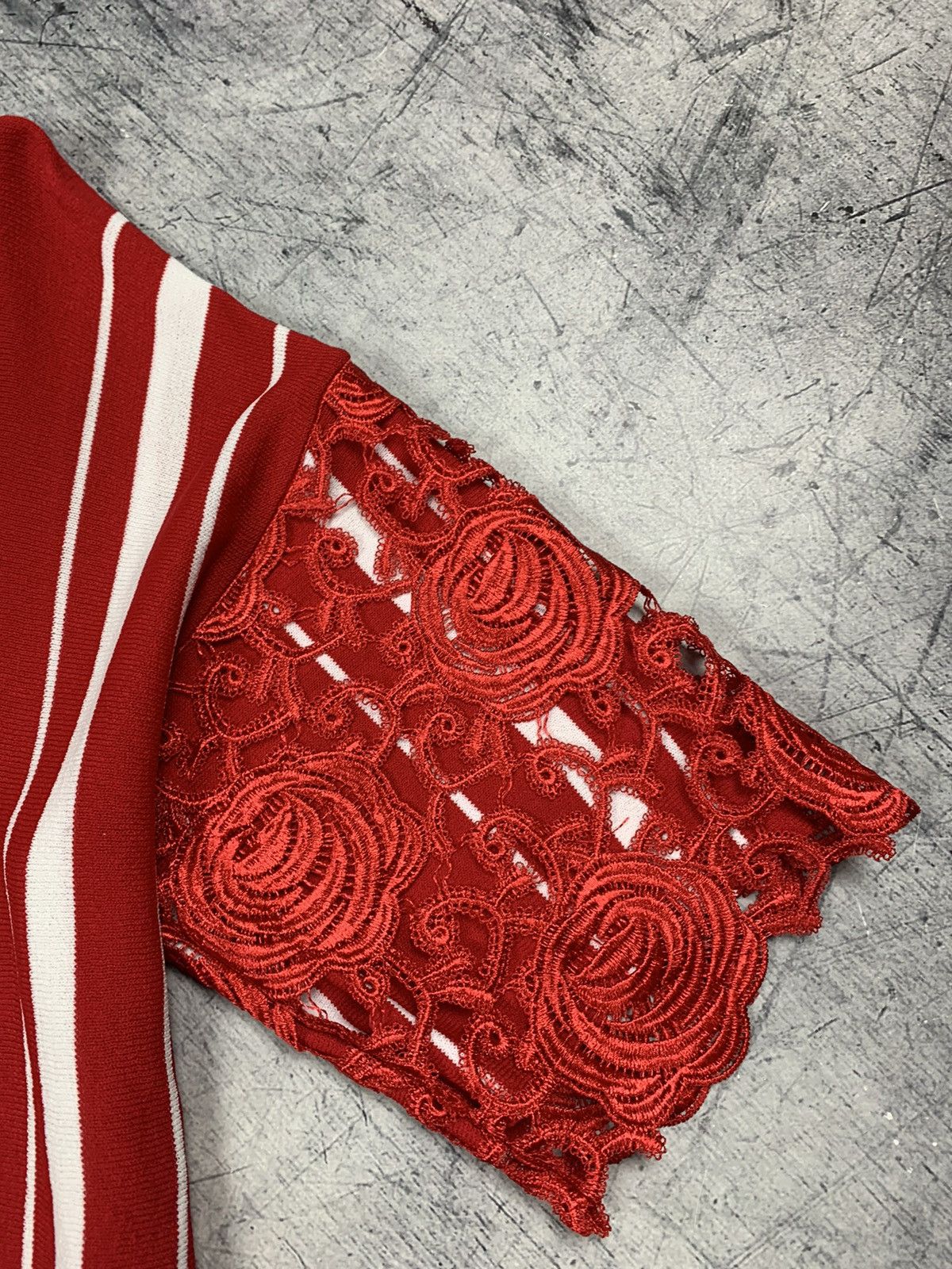 Maje Designer Maje Striped Crochet T-Shirt Red Size 1 Women’s Size S / US 4 / IT 40 - 5 Thumbnail