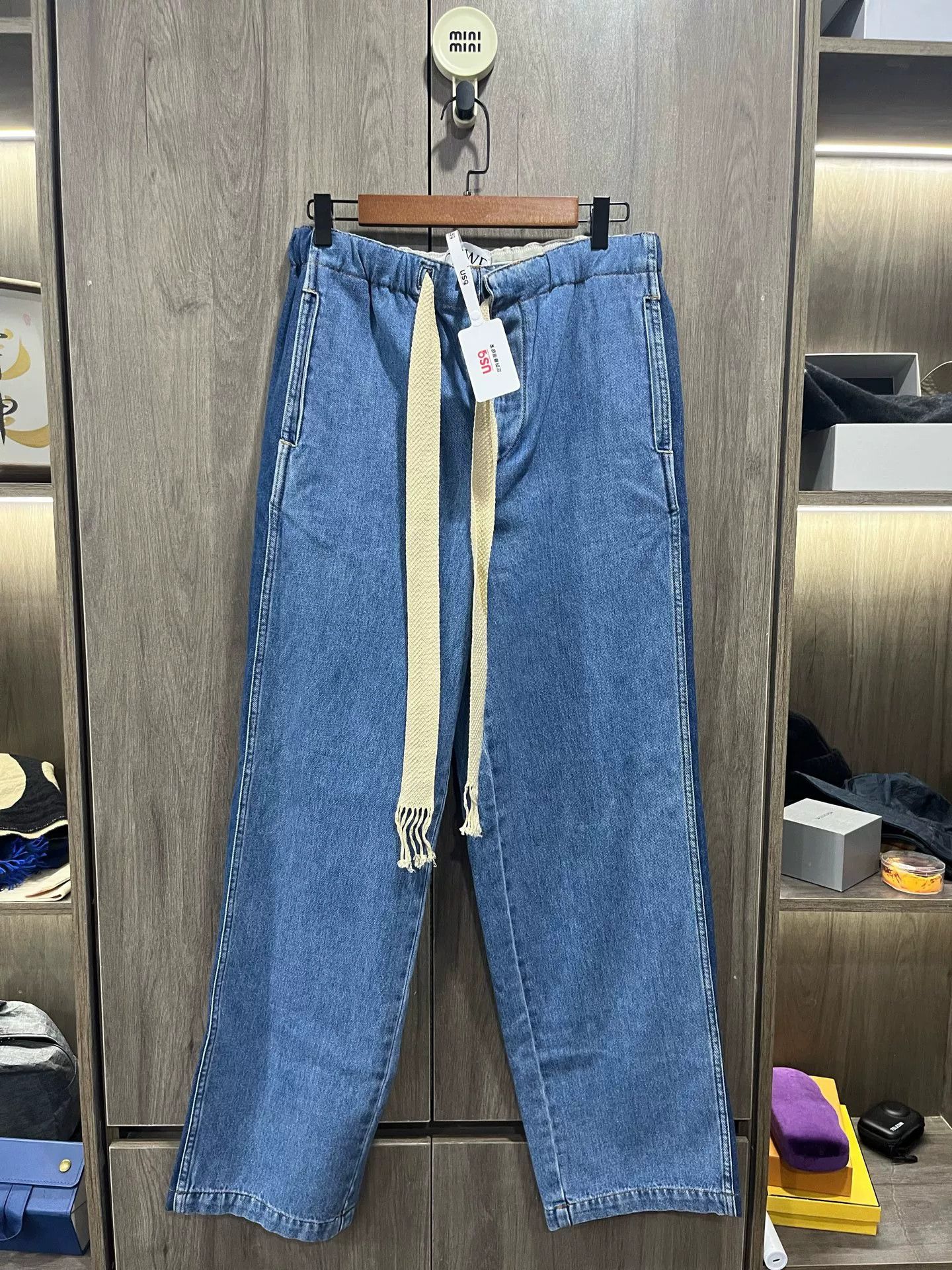 Loewe LOEWE Blue Side Stripe Drawstring Pants S Size US 32 / EU 48 - 1 Thumbnail