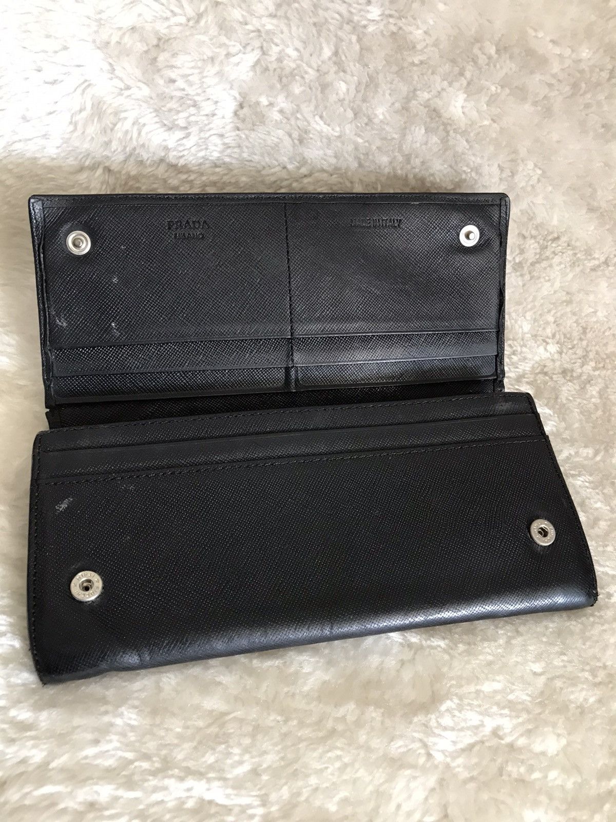 Prada × Vintage PRADA Wallet Black Leather Size ONE SIZE - 6 Thumbnail