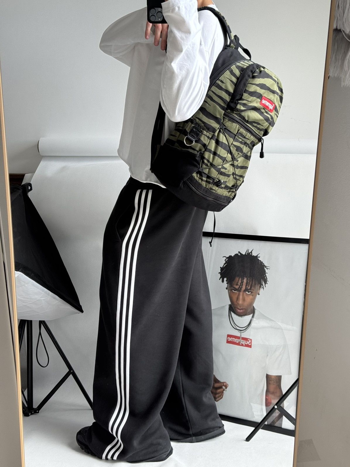 Supreme Vintage Archive Supreme 00s Box Logo Olive Zebra Backpack Size ONE SIZE - 15 Thumbnail