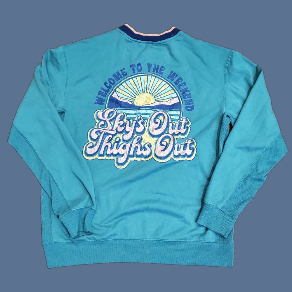 Chubbies Chubbies Sweatshirt Mens Large Green Sky's Out Thighs Out Fleece Pullover Size US L / EU 52-54 / 3 - 1 Thumbnail