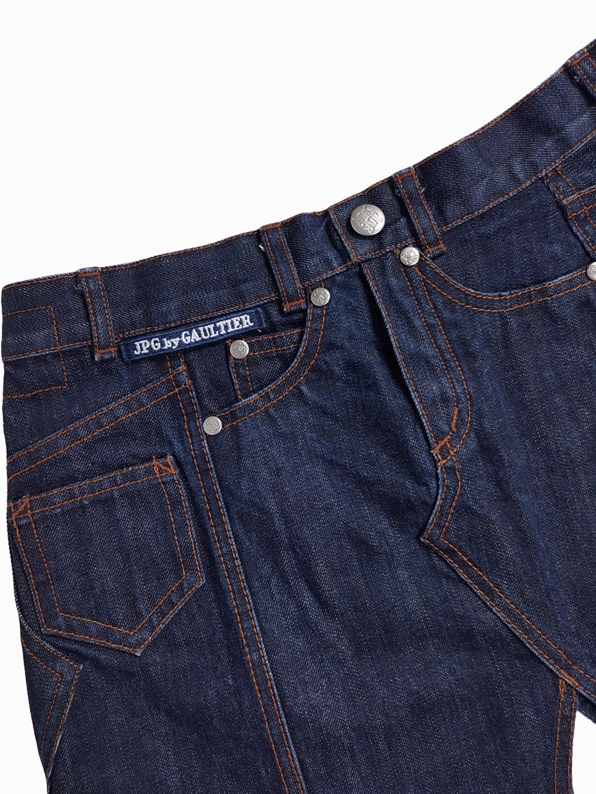 Jean Paul Gaultier 90s Archive Jean Paul Gaultier Trempe L’oeil Denim Skirt Size 27" / US 4 / IT 40 - 5 Thumbnail