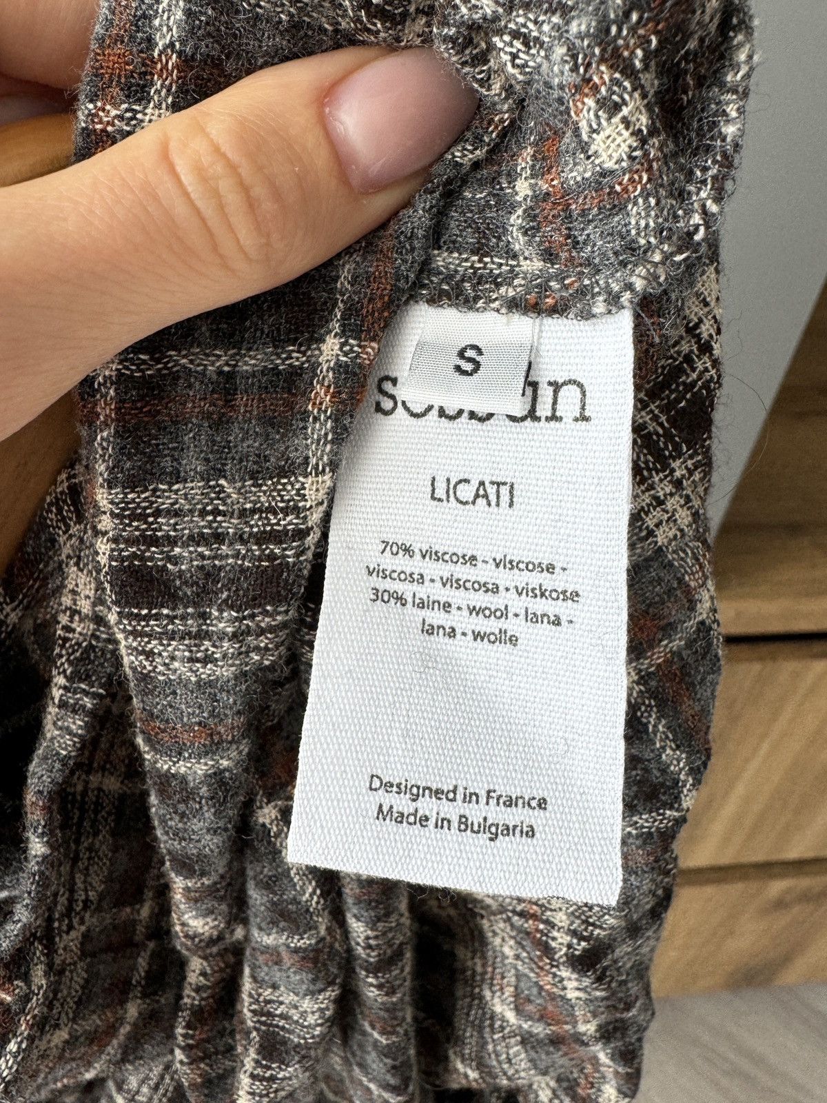 Sezane Sessùn Checkered Woll Blend Button Up Size S / US 4 / IT 40 - 8 Thumbnail