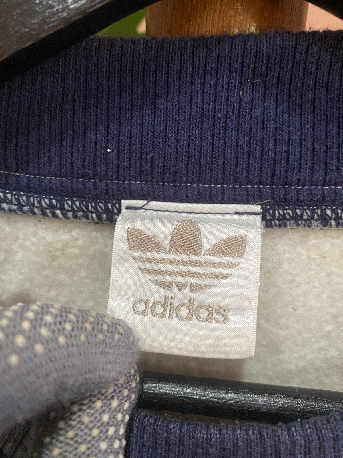 Adidas × Descente Vintage Adidas x Descente Fleece Pullover White Navy Size US M / EU 48-50 / 2 - 4 Thumbnail