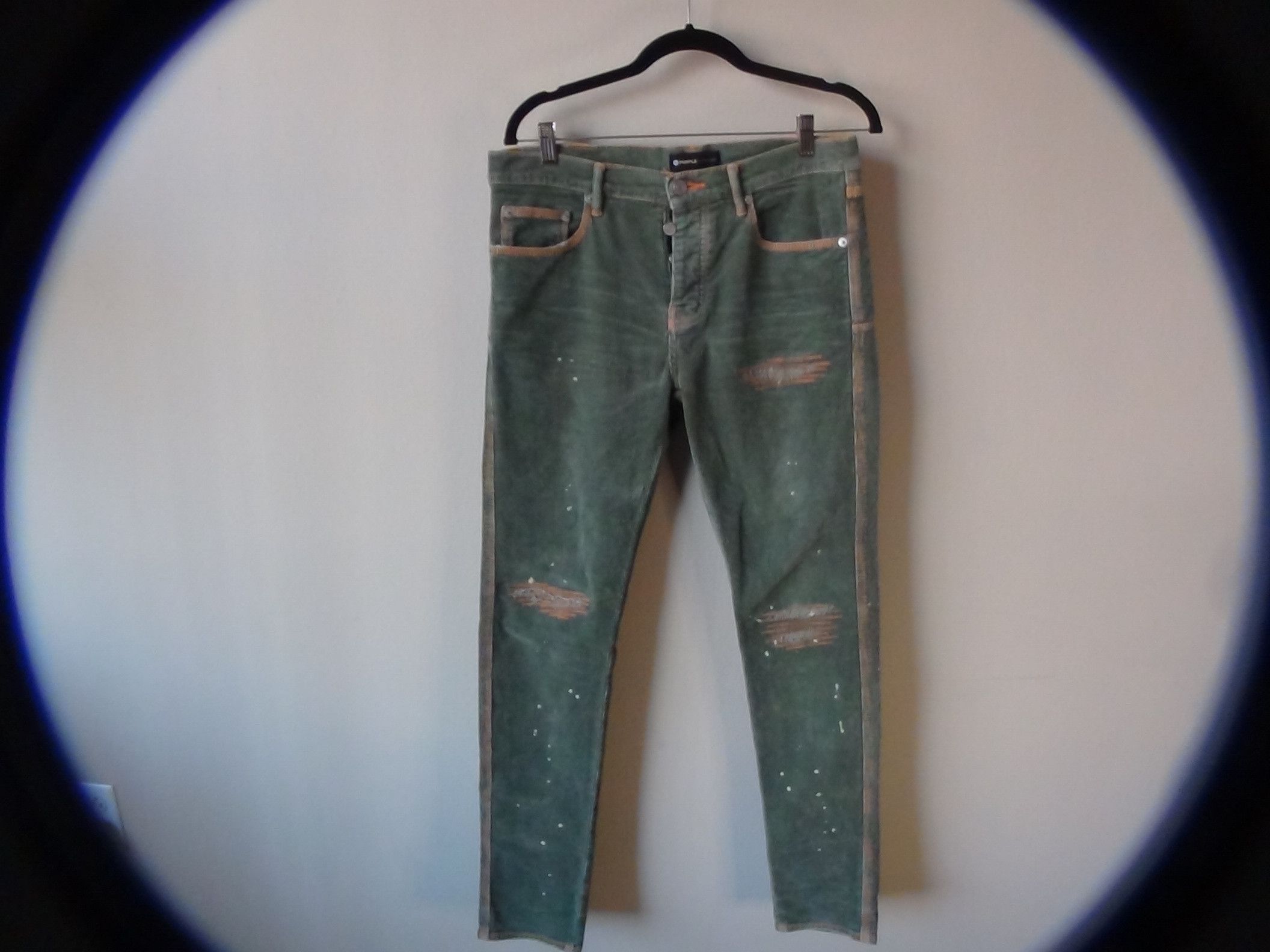 Purple Brand Purple Brand, Mens Forest Wash Repair Skinny Slim Fit Size US 31 - 1 Thumbnail