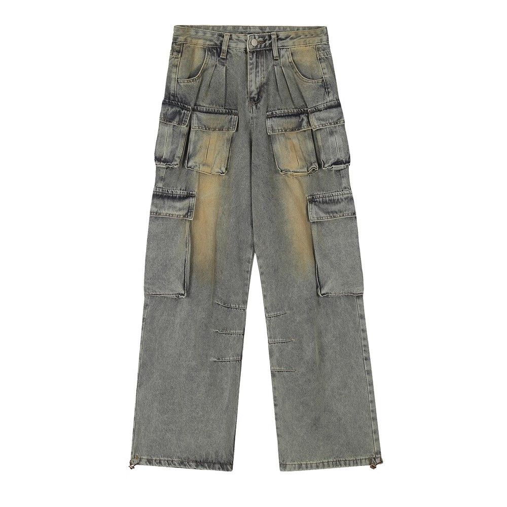 Japanese Brand × Jean American retro functional multi-pocket cargo straight jeans Size US 32 / EU 48 - 1 Thumbnail