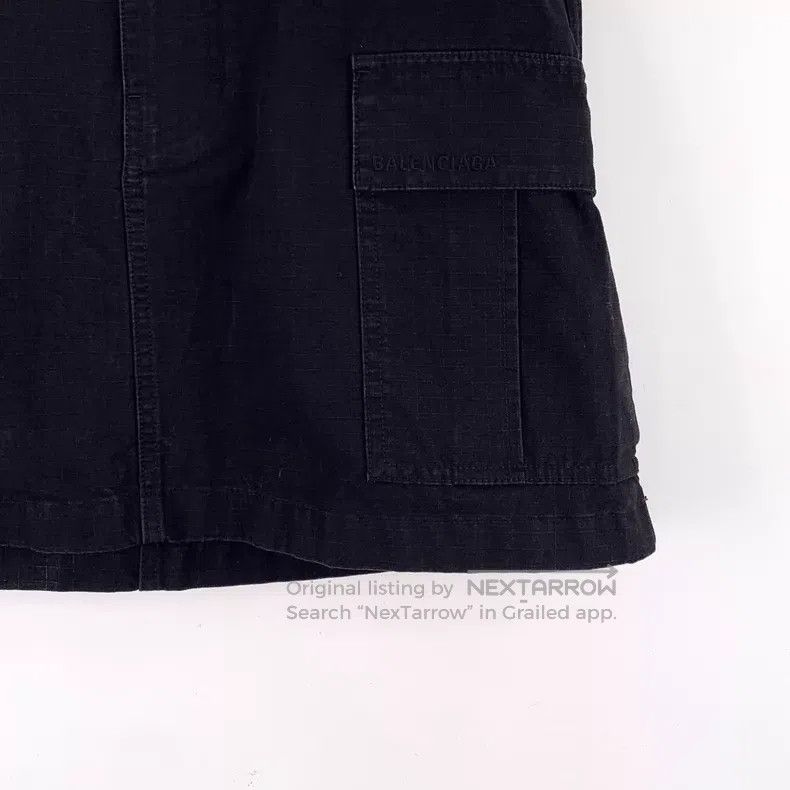 Balenciaga Balenciaga Black Cotton Workwear Midi Skirt Size 37" - 4 Thumbnail