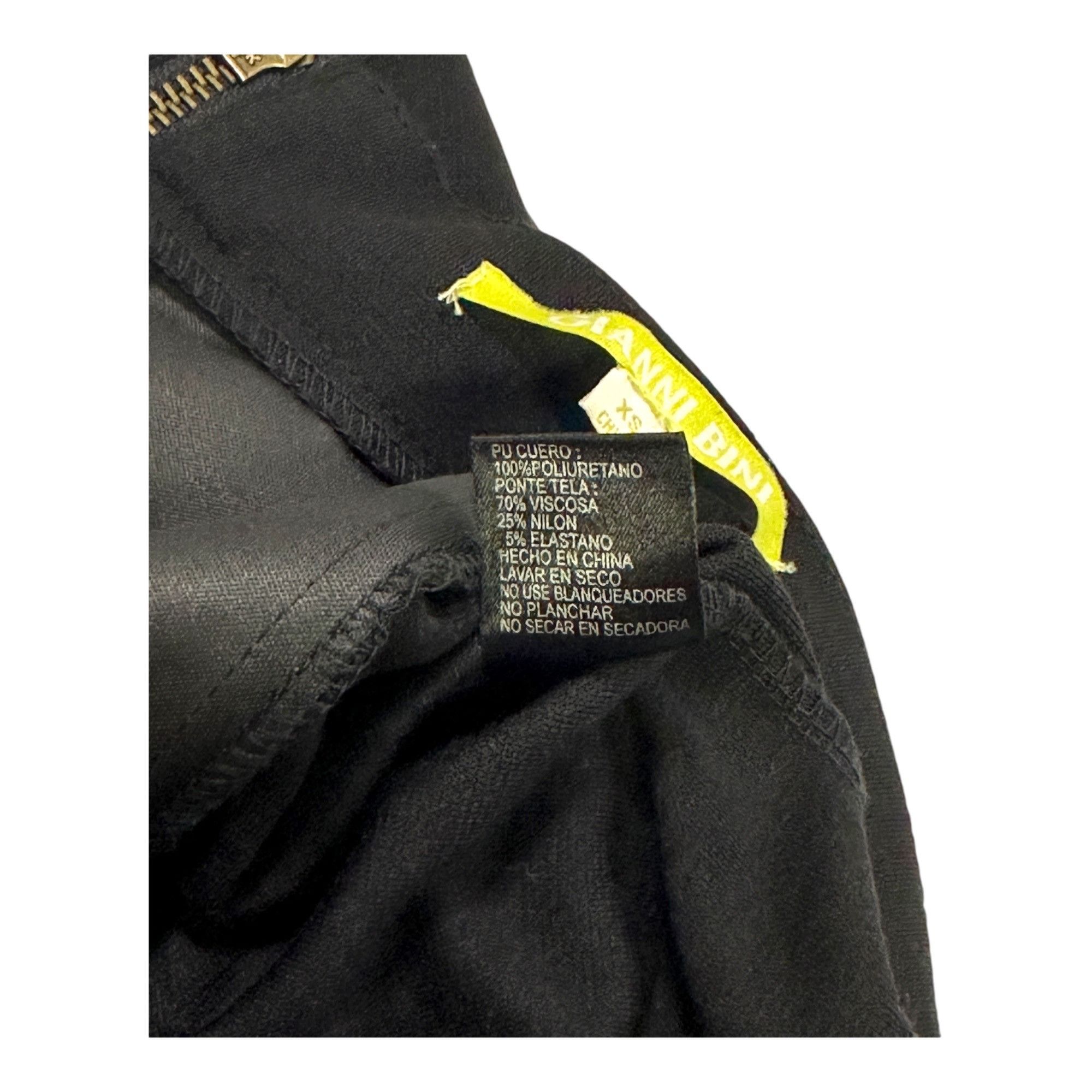 Gianni Valentino Gianni Bini XS Black PU Leather Ponte Fabric Skirt Zipper Cl Size 27" / US 4 / IT 40 - 6 Thumbnail
