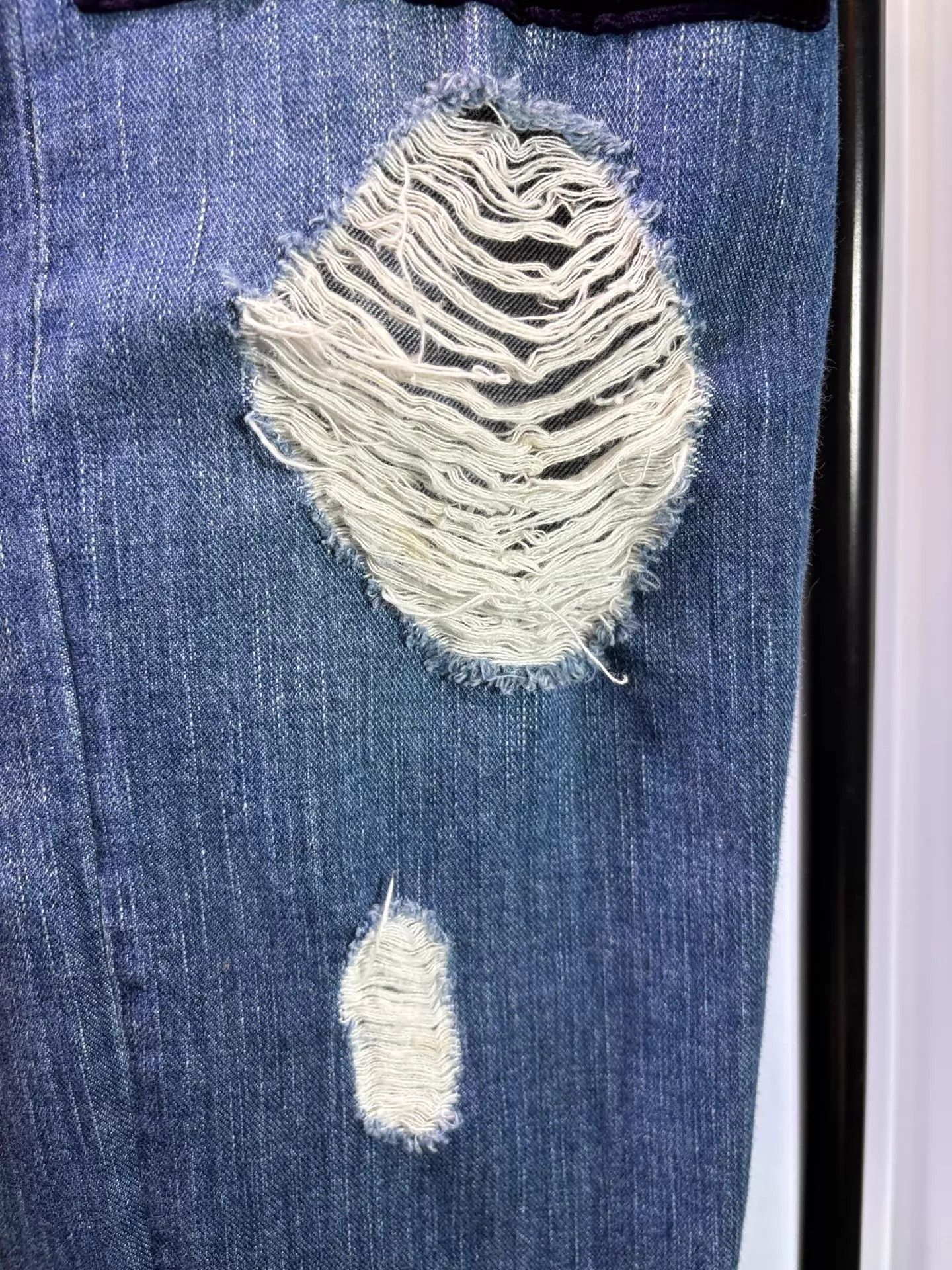 Number (N)ine Number (N)ine 03AW Velvet Patched Jeans Size US 32 / EU 48 - 3 Thumbnail