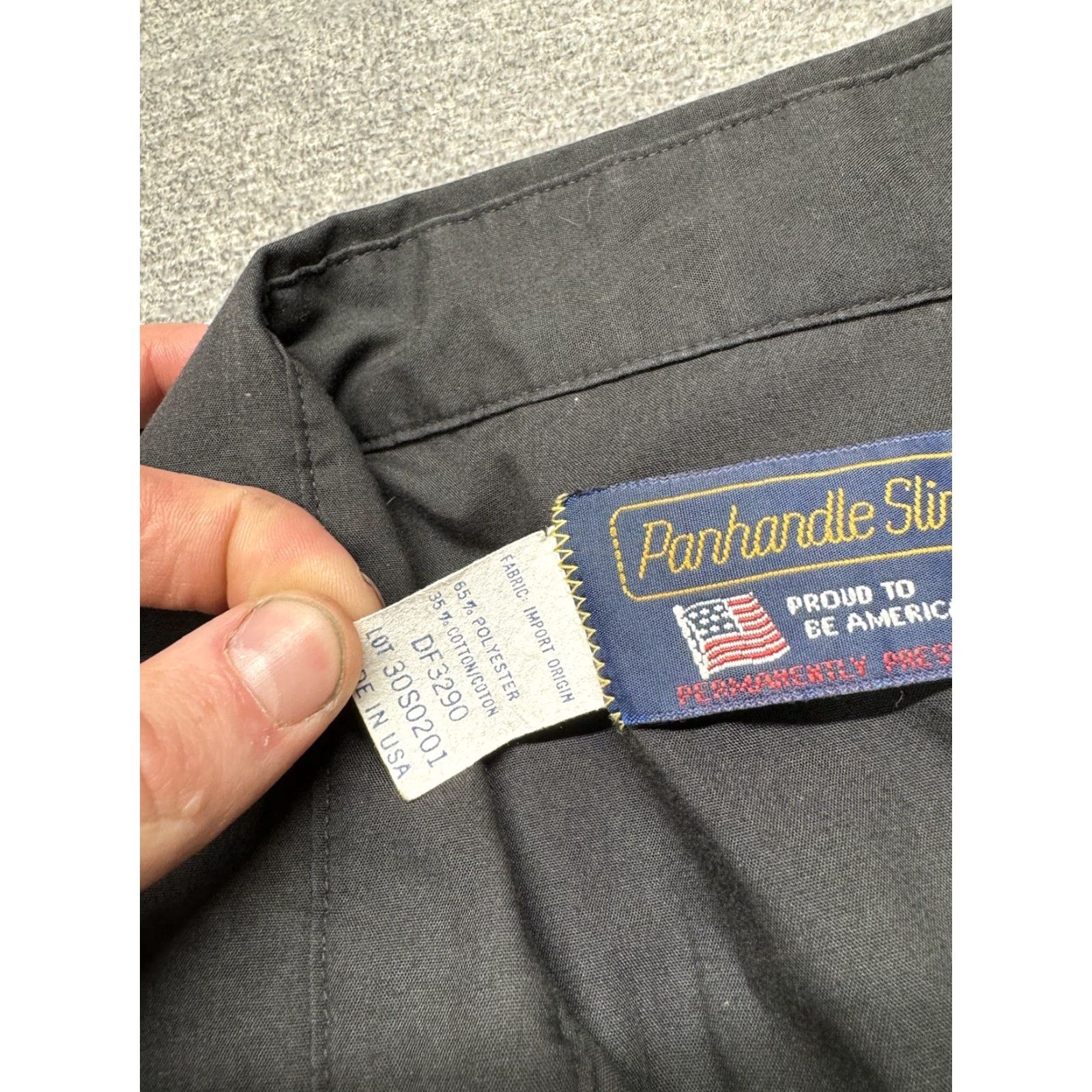 Vintage Roughstock Panhandle Slim Pearl Snap Shirt Mens 18-35 Western Black Size US XXL / EU 58 / 5 - 4 Thumbnail