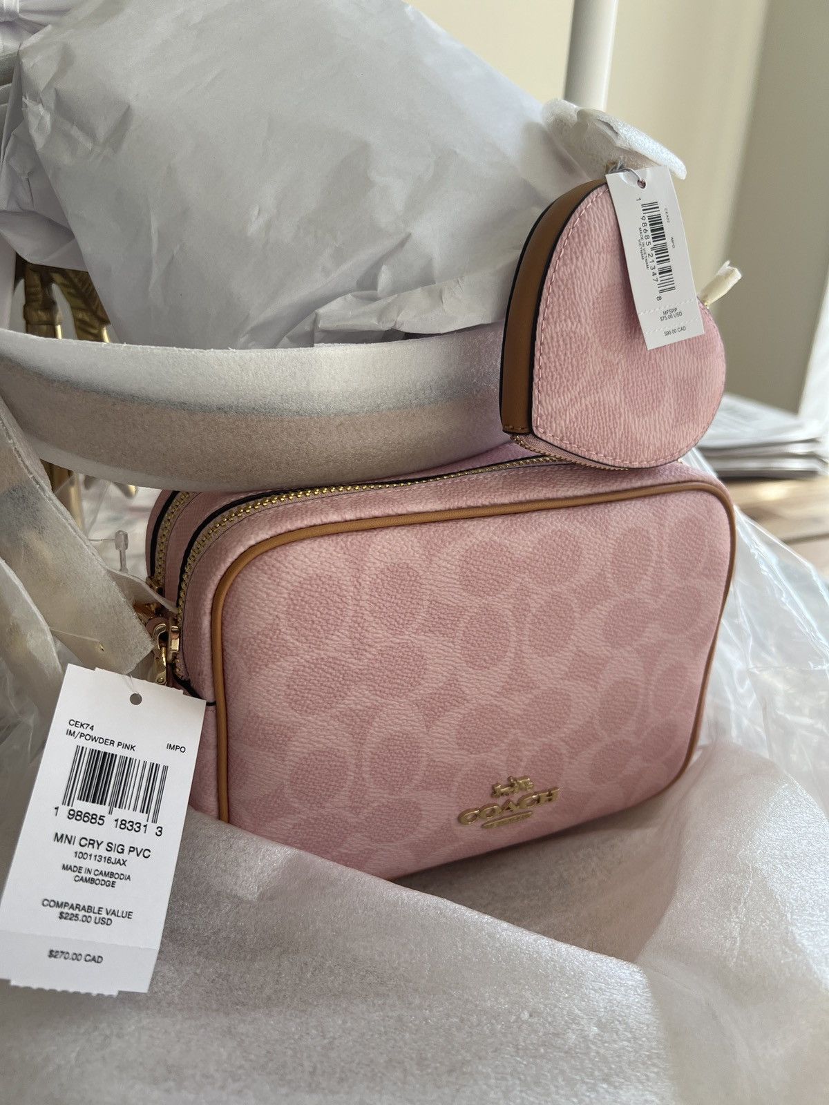 Coach Coach powder pink Carey with powder heart charm 5 star sell Size ONE SIZE - 2 Thumbnail
