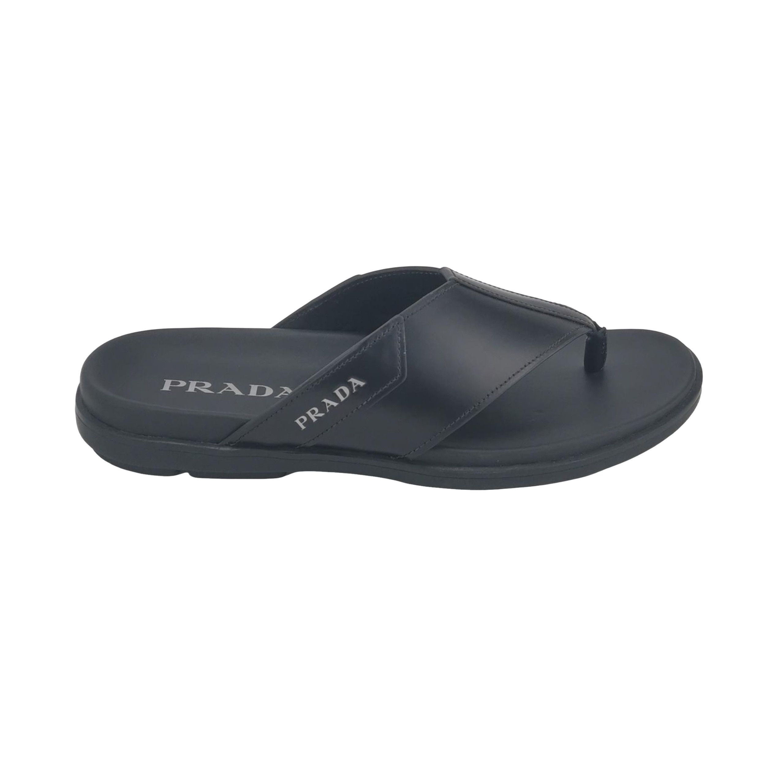 Prada Prada Logo Leather Flip Flops EU 40 Size US 7 / EU 40 - 1 Thumbnail