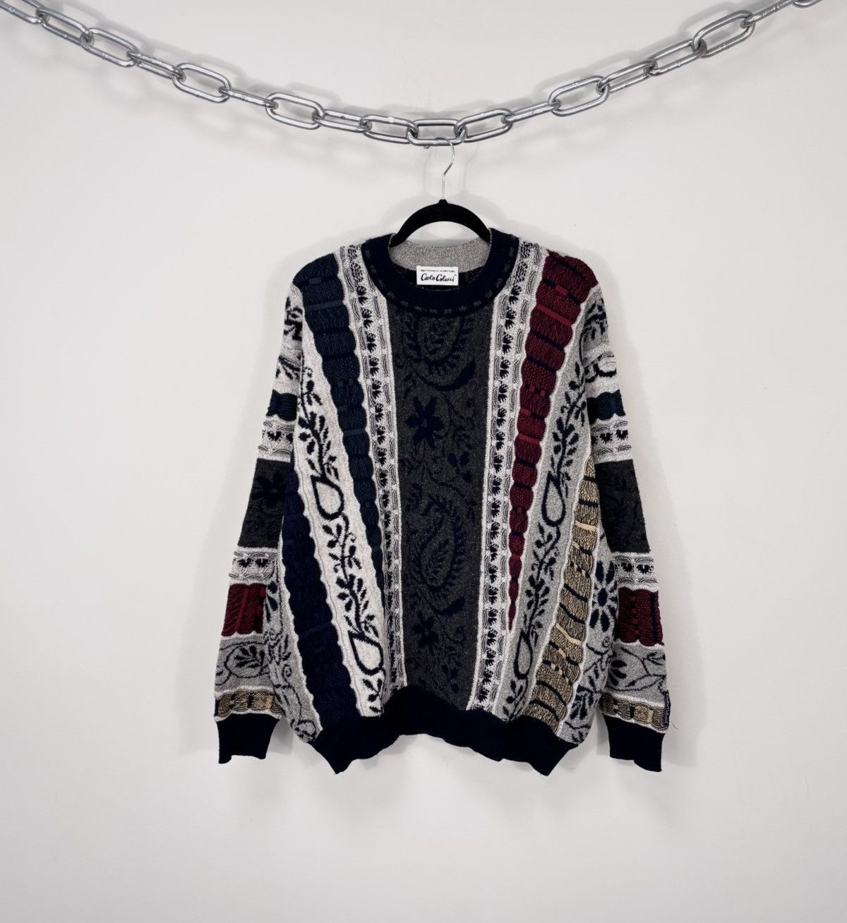 Carlo Colucci Carlo Colucci Vintage 3D Textured Knit Wool Blend Sweater Size US XL / EU 56 / 4 - 1 Thumbnail