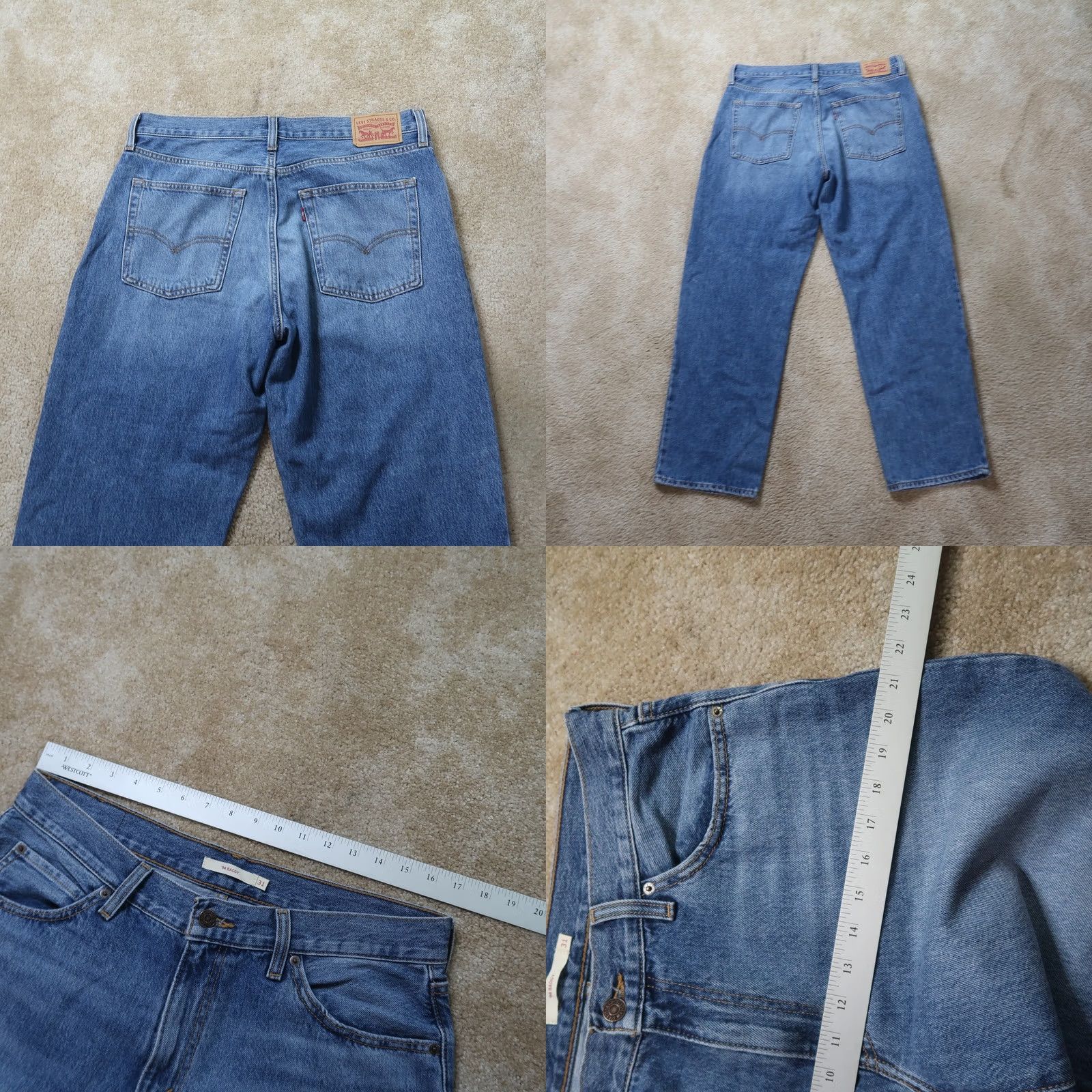 Levi's VINTAGE Levi's Jeans Women 31 Blue Denim High Rise 90s Baggy 5-Pocket Relaxed Size 31 Womens Jeans Size 24" / US 00 / IT 34 - 8 Thumbnail