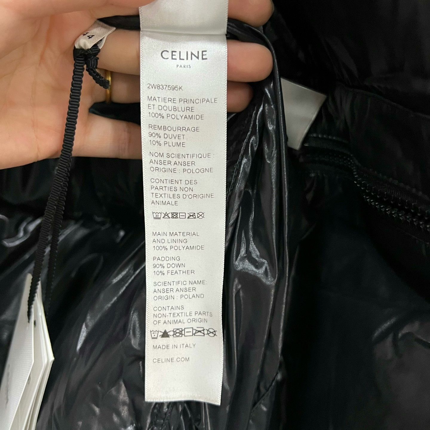 Celine Celine Black Small Logo Print Down Jacket Size US S / EU 44-46 / 1 - 4 Thumbnail