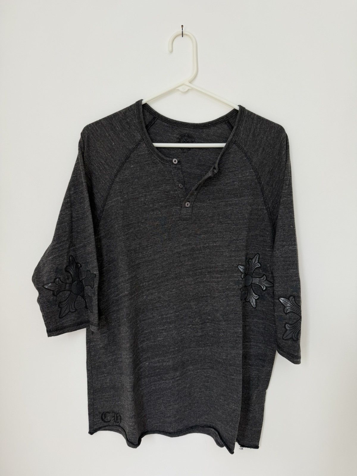 Chrome Hearts Longsleeve Henley Raglan Button Up 3/4th