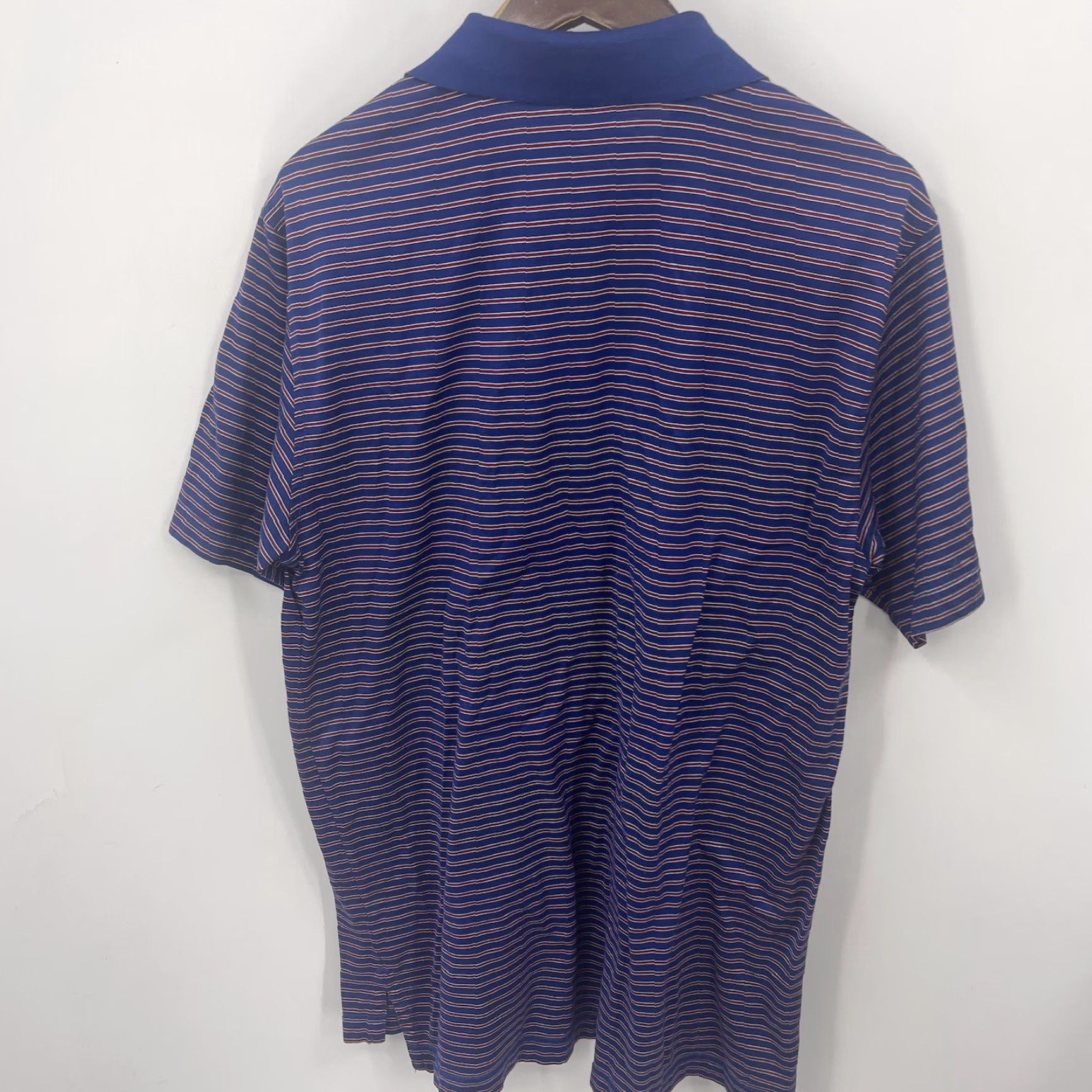 Peter Millar Peter Millar Polo Shirt Men M Red Blue Striped Short Sleeve Golf Preppy Dad Size US M / EU 48-50 / 2 - 5 Thumbnail