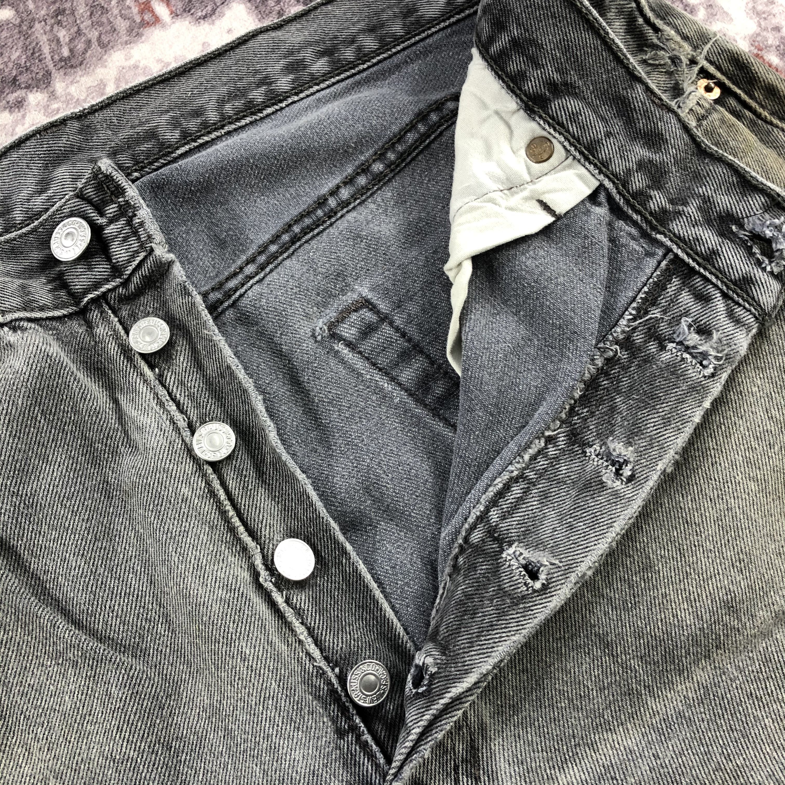 Levi's Vintage 90s Levis 501 Faded Black Jeans-JM2500 Size US 35 - 11 Thumbnail